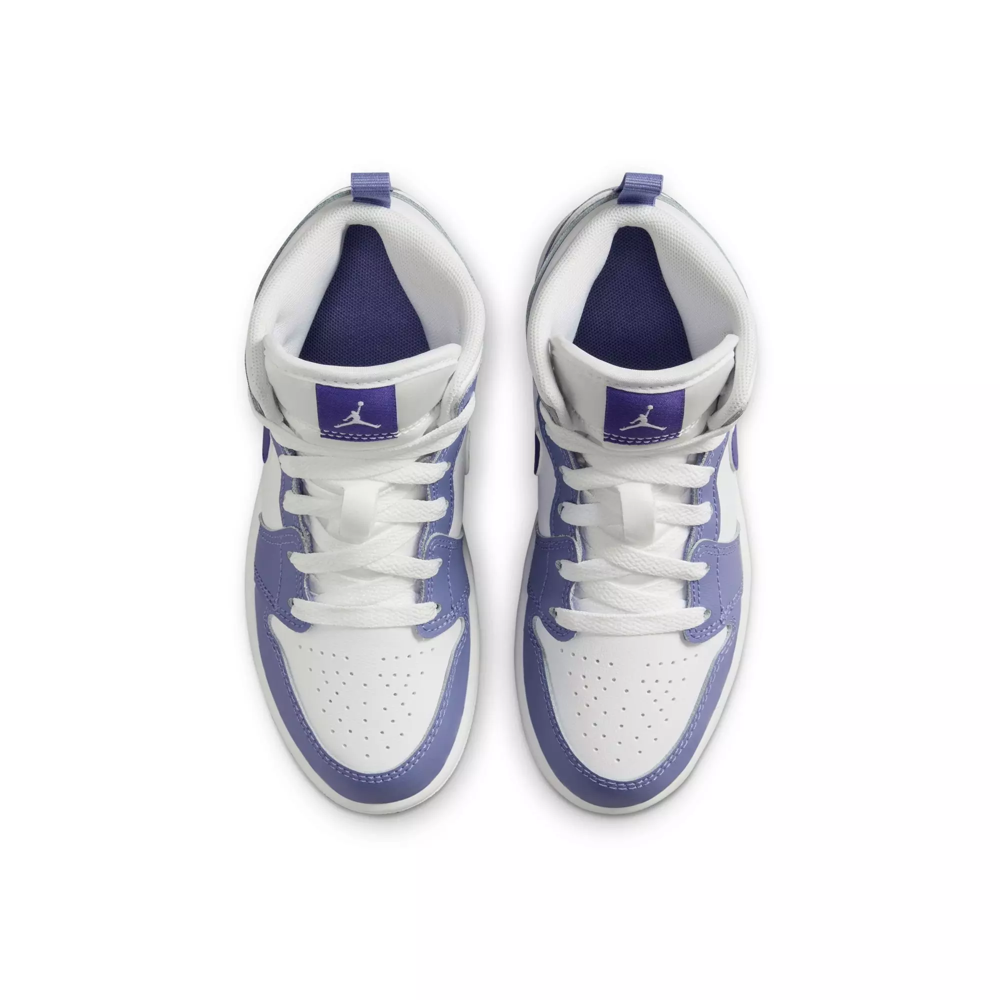 Jordan 1 Mid "Dusty Amethyst/Court Purple/White" Preschool Girls' Shoe - PURPLE/WHITE