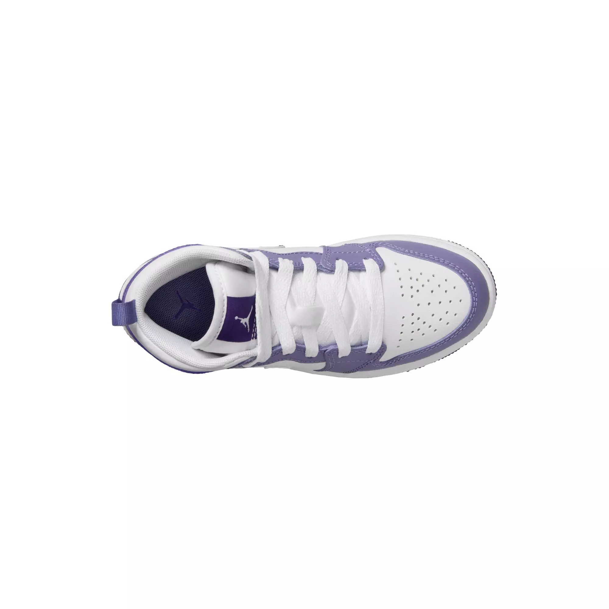 Jordan 1 Mid "Dusty Amethyst/Court Purple/White" Preschool Girls' Shoe - PURPLE/WHITE