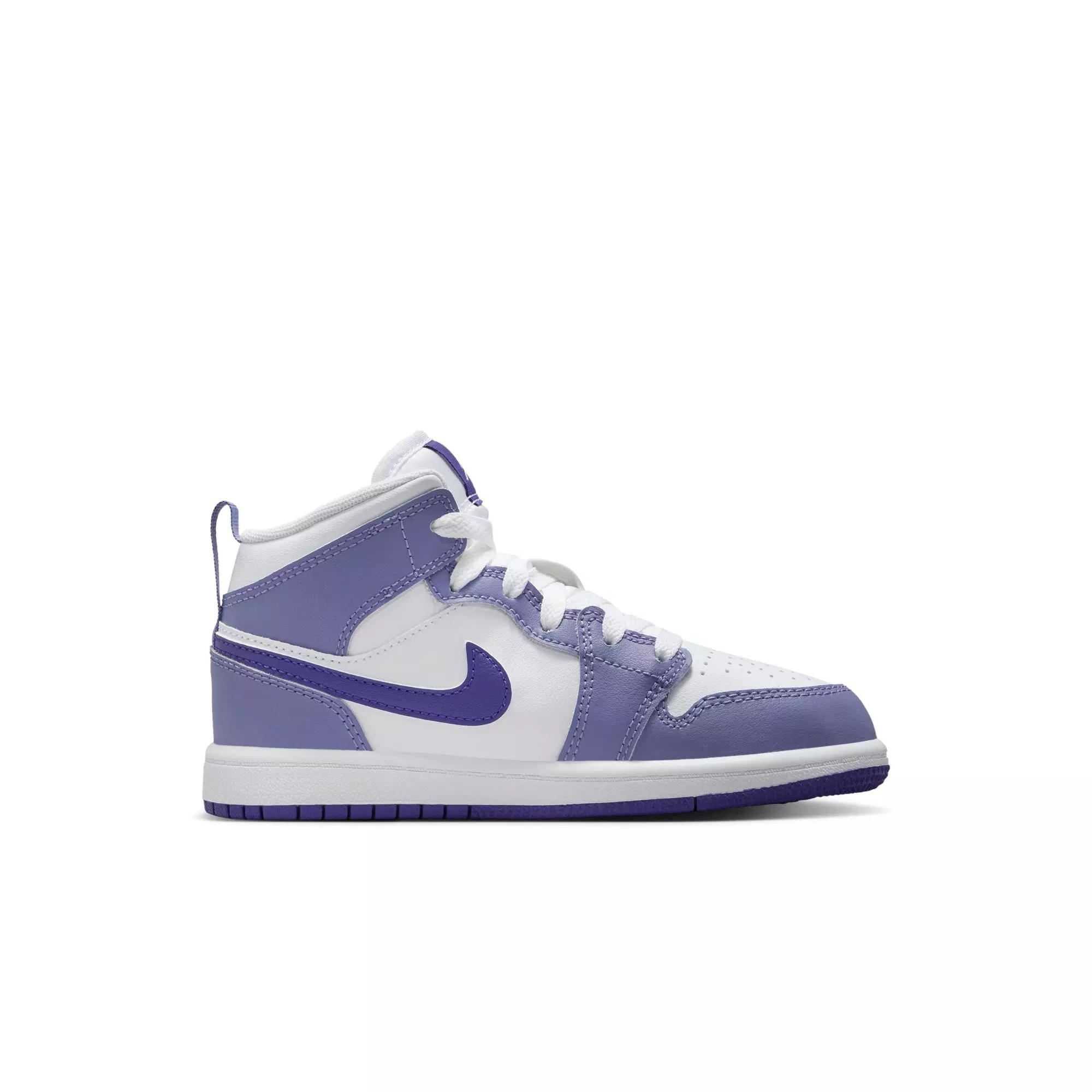 Jordan 1 Mid "Dusty Amethyst/Court Purple/White" Preschool Girls' Shoe - PURPLE/WHITE