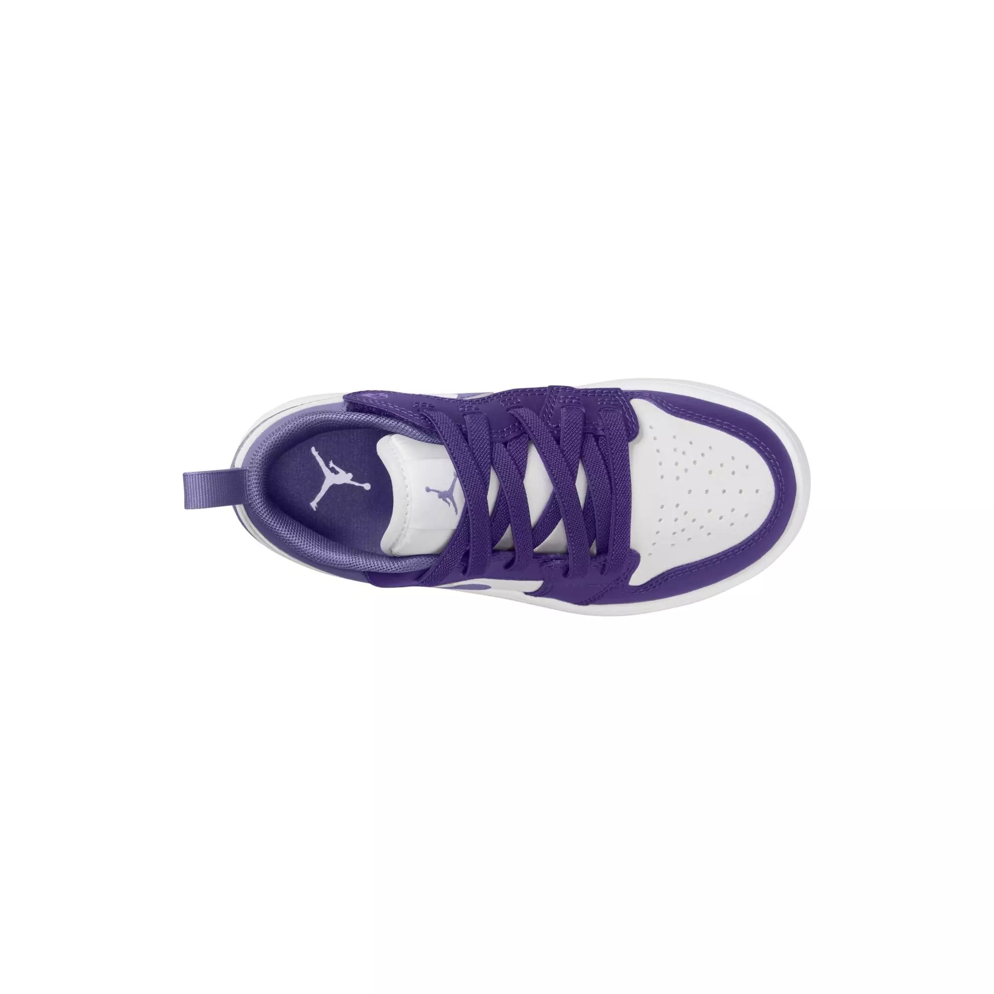Jordan 1 Low Alt "Court Purple/Dusty Amethyst/White" Preschool Girls' Shoe - PURPLE/WHITE