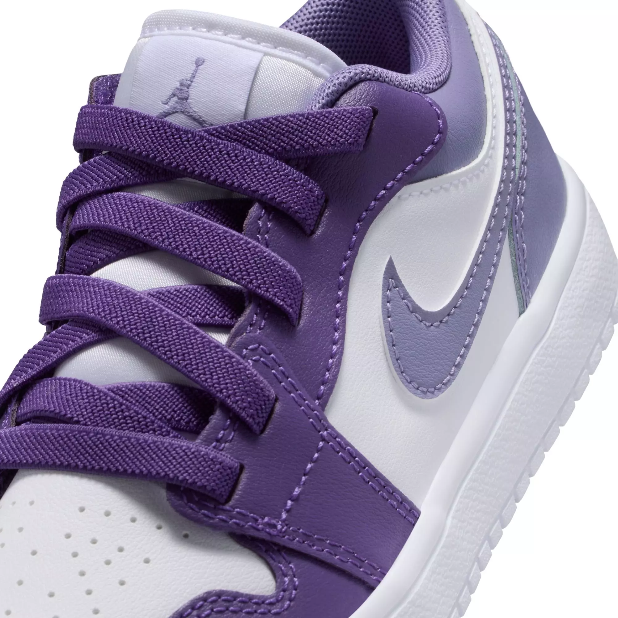 Jordan 1 Low Alt "Court Purple/Dusty Amethyst/White" Preschool Girls' Shoe - PURPLE/WHITE