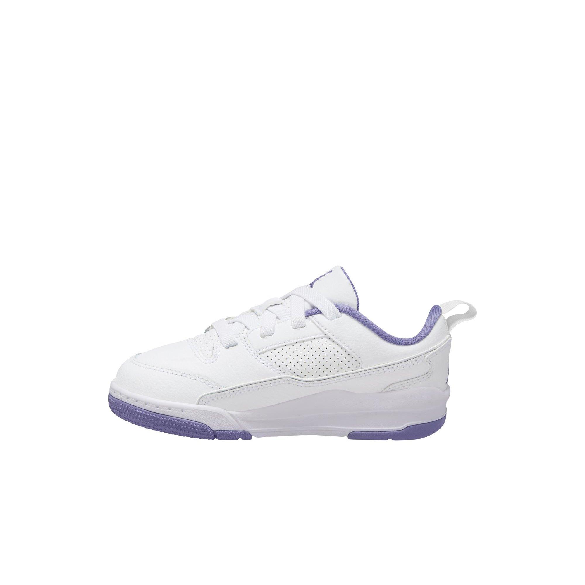Jordan Flight Court Preschool Girls' "White/Dusty Amethyst" Shoe