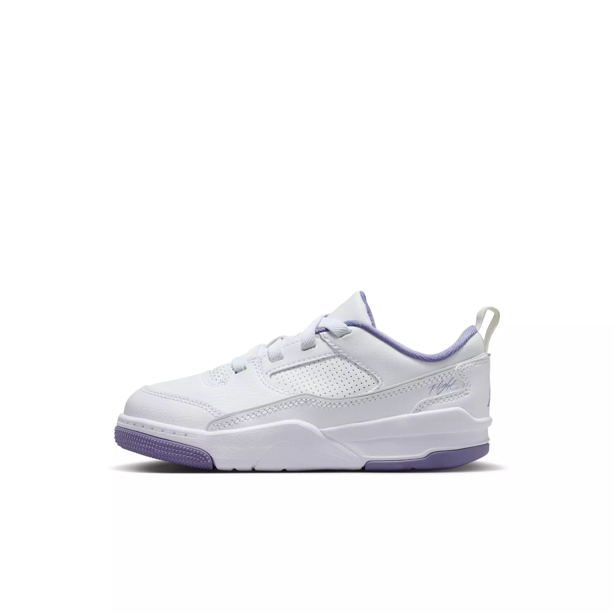 Jordan Flight Court "White/Dusty Amethyst" Preschool Girls' Shoe - PURPLE/WHITE