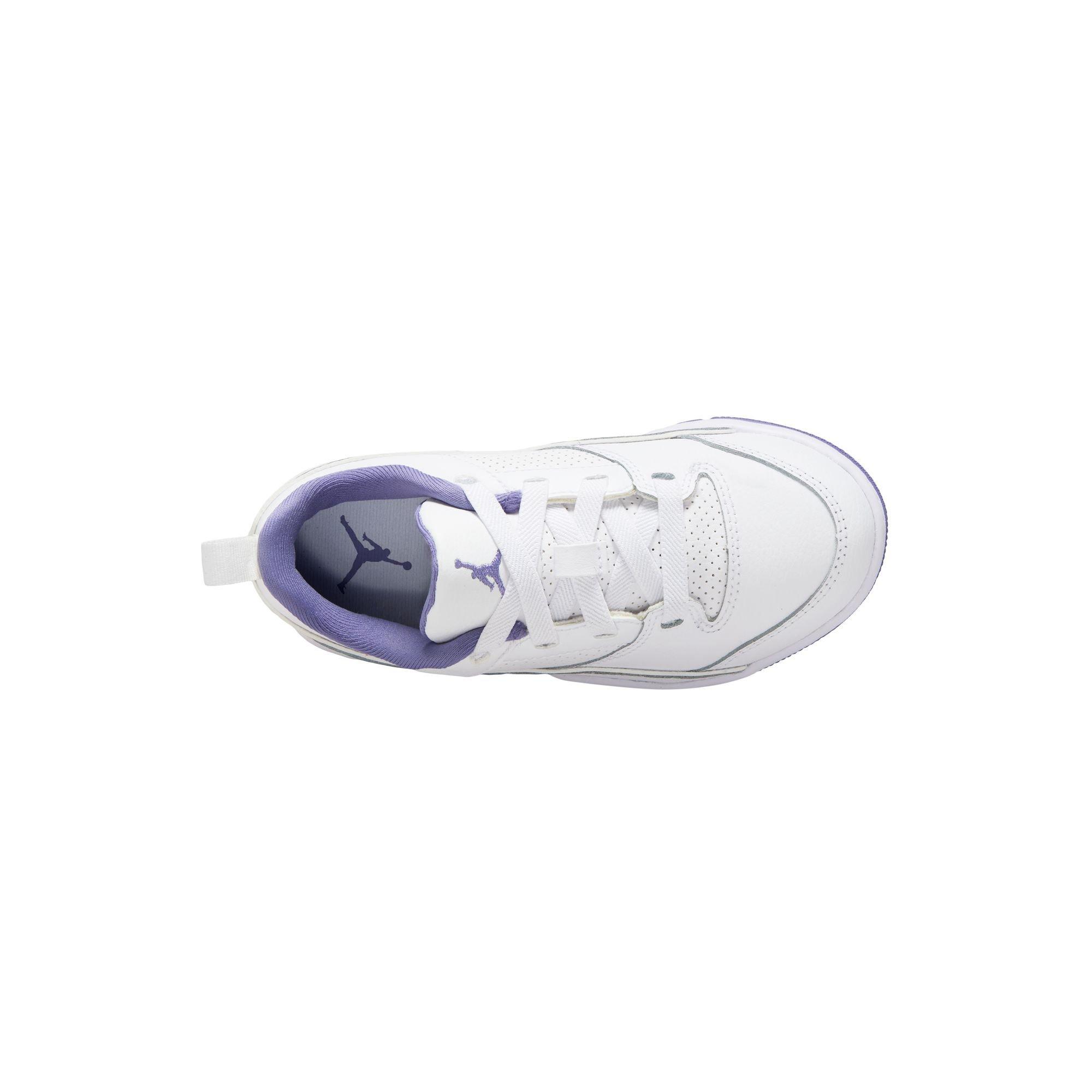 Jordan Flight Court Preschool Girls' "White/Dusty Amethyst" Shoe