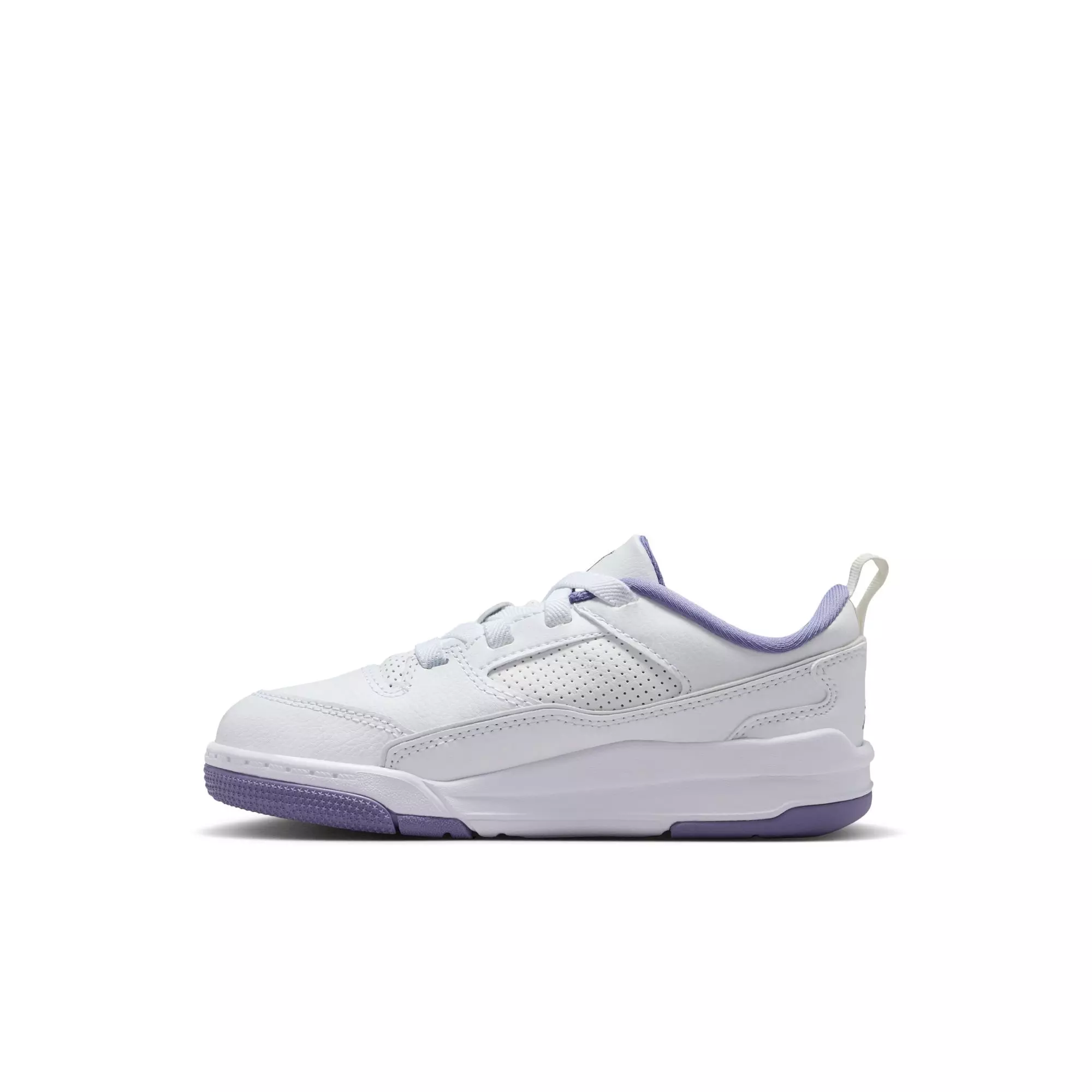 Jordan Flight Court "White/Dusty Amethyst" Preschool Girls' Shoe - PURPLE/WHITE