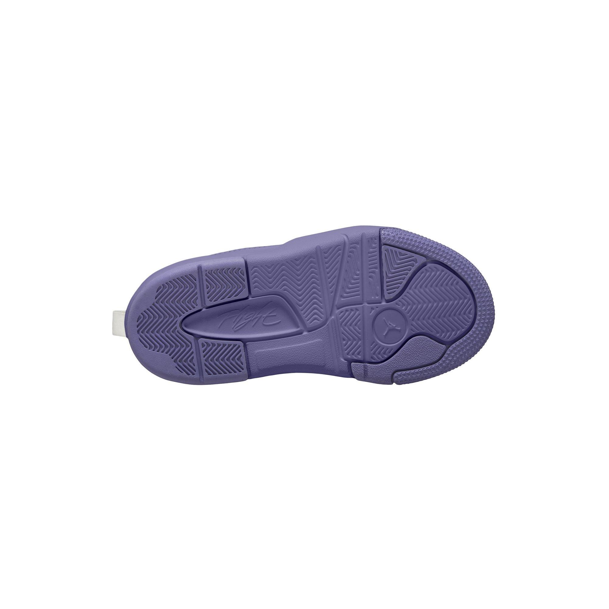 Jordan Flight Court Preschool Girls' "White/Dusty Amethyst" Shoe