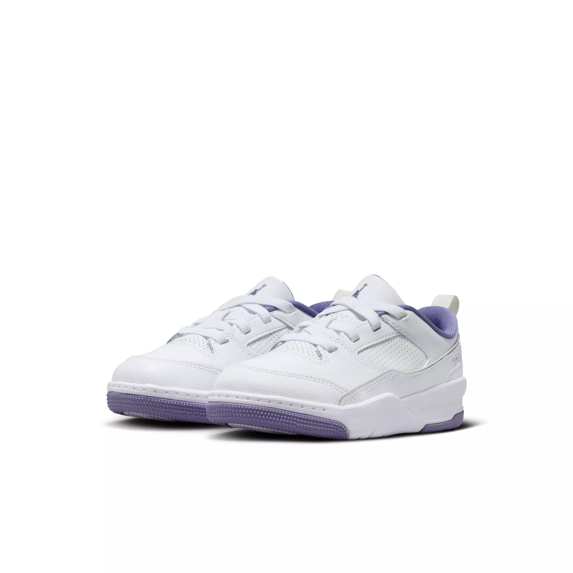 Jordan Flight Court "White/Dusty Amethyst" Preschool Girls' Shoe - PURPLE/WHITE