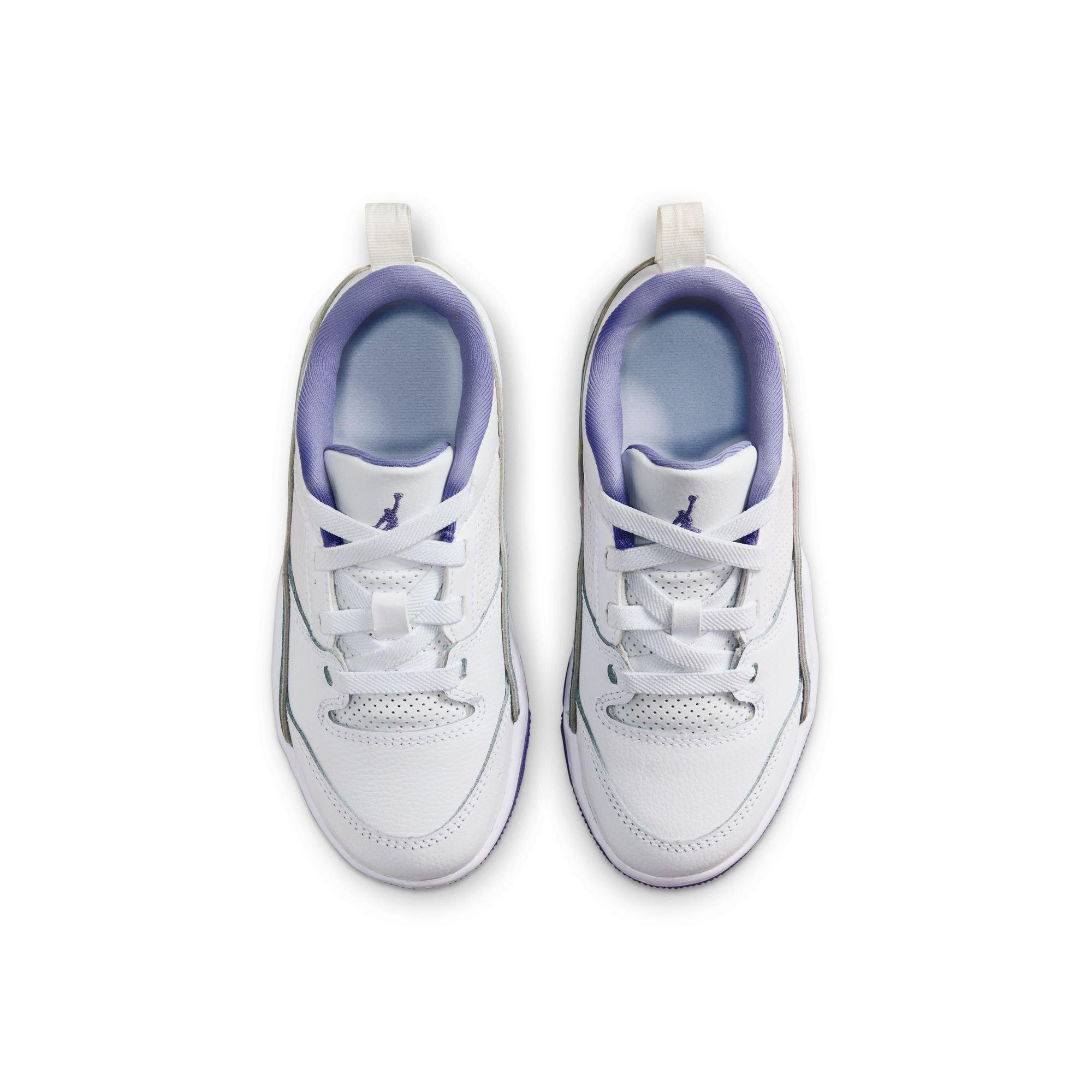 Jordan Flight Court Preschool Girls' "White/Dusty Amethyst" Shoe