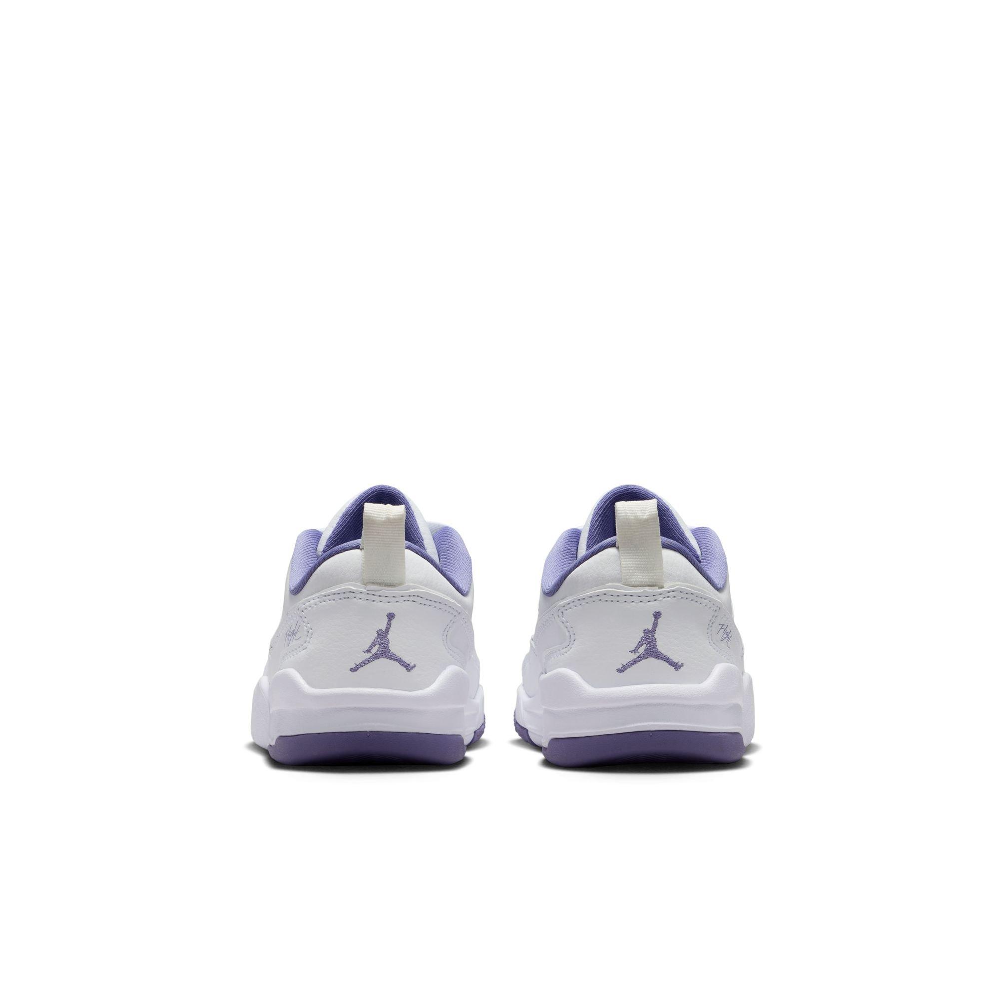 Jordan Flight Court Preschool Girls' "White/Dusty Amethyst" Shoe