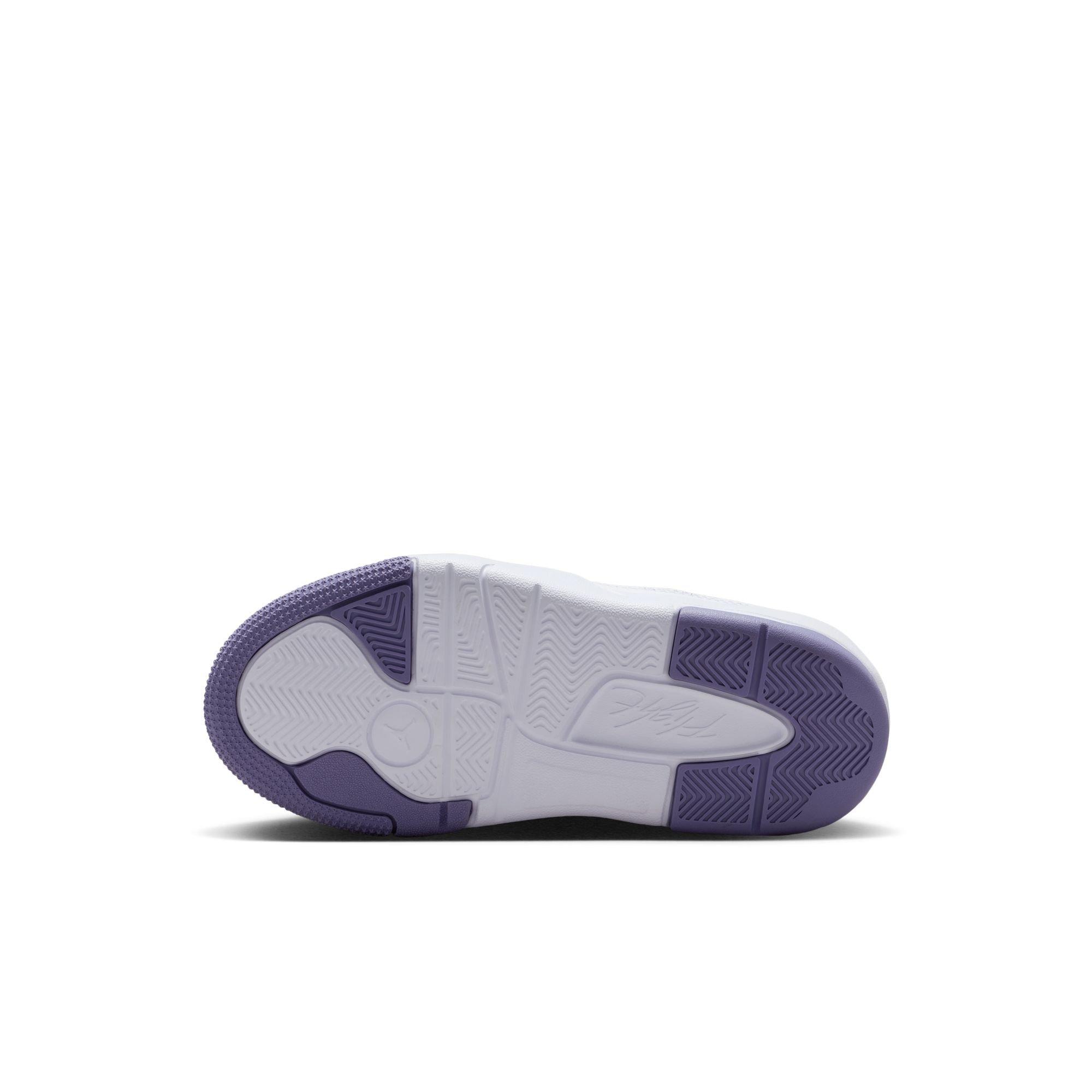 Jordan Flight Court Preschool Girls' "White/Dusty Amethyst" Shoe