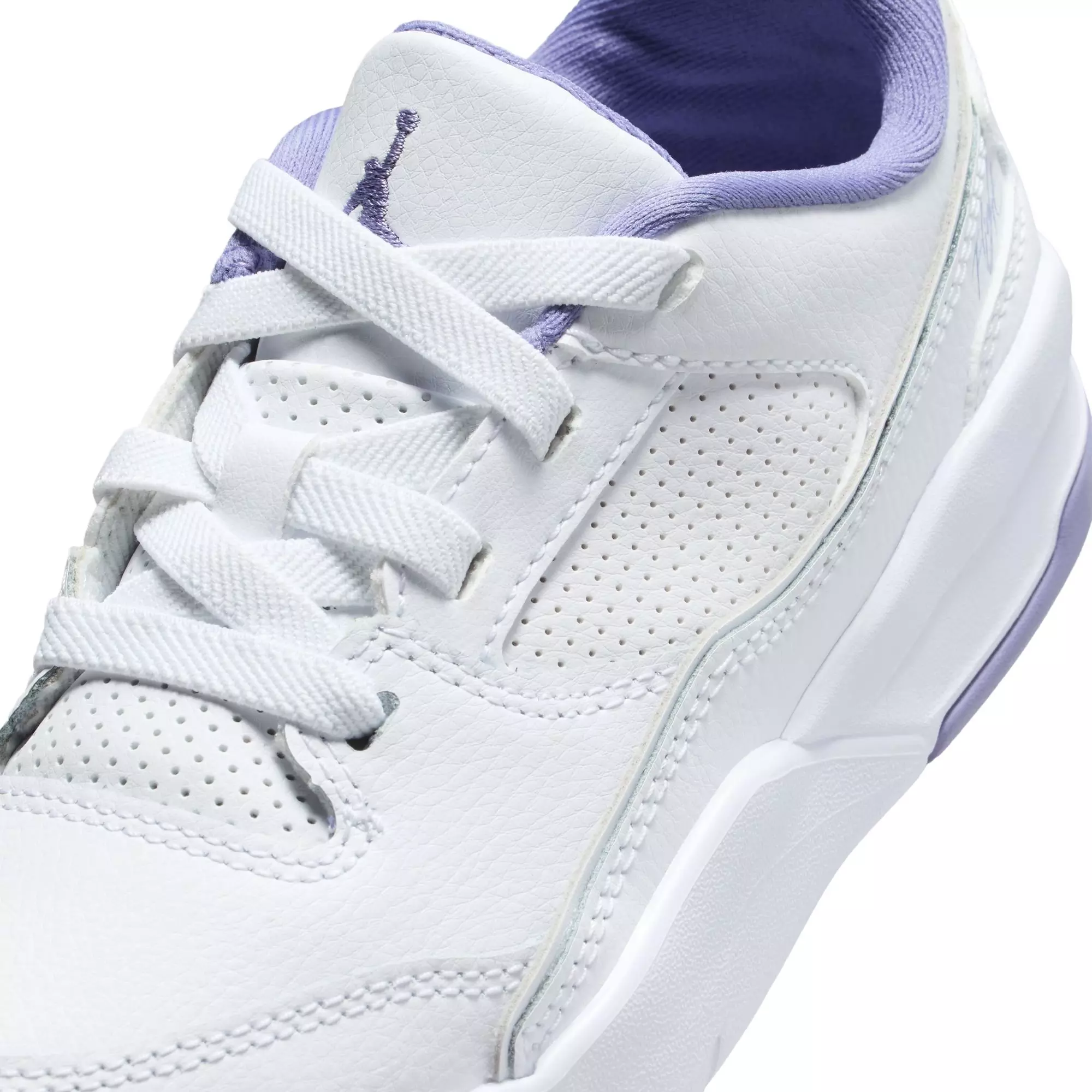 Jordan Flight Court "White/Dusty Amethyst" Preschool Girls' Shoe - PURPLE/WHITE
