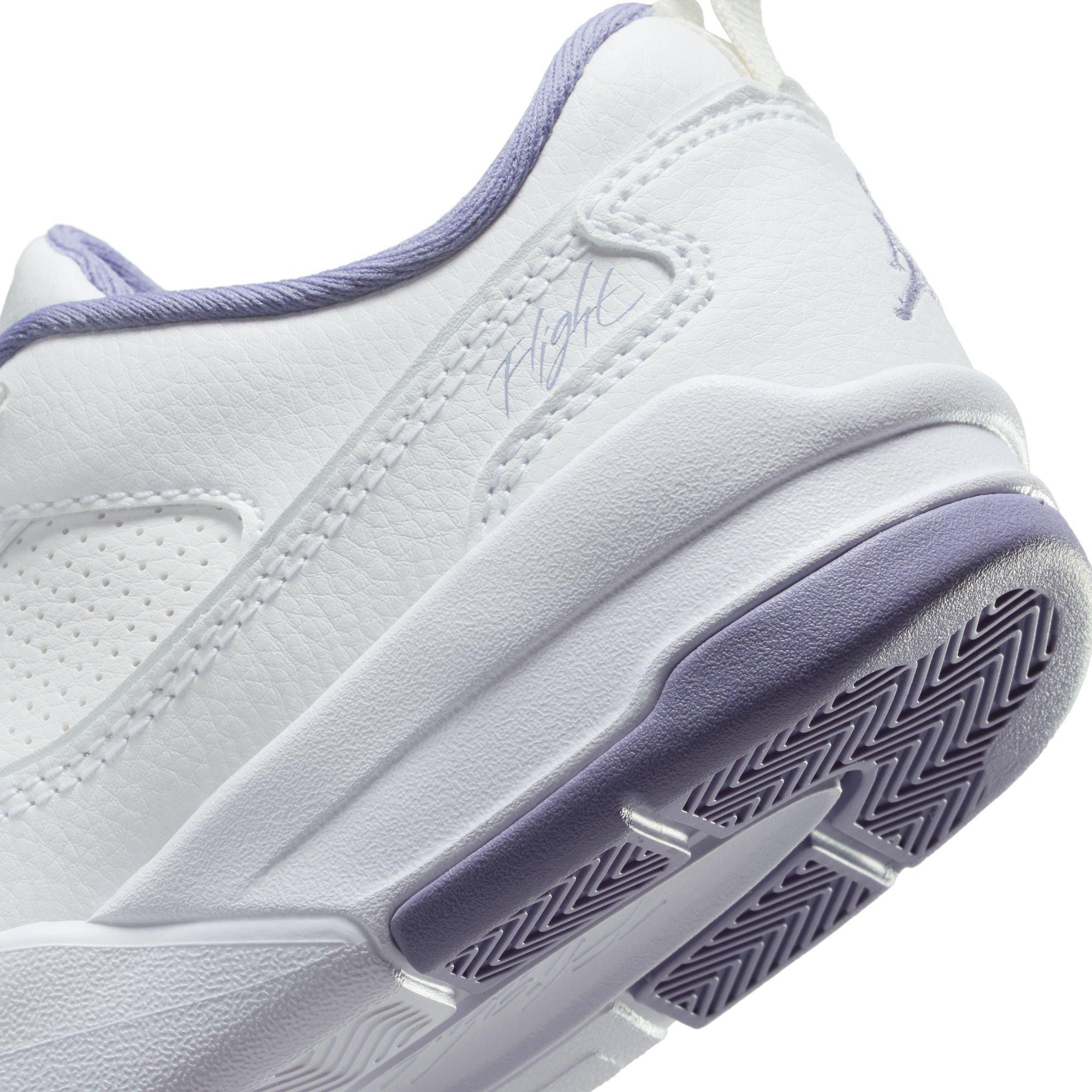 Jordan Flight Court Preschool Girls' "White/Dusty Amethyst" Shoe