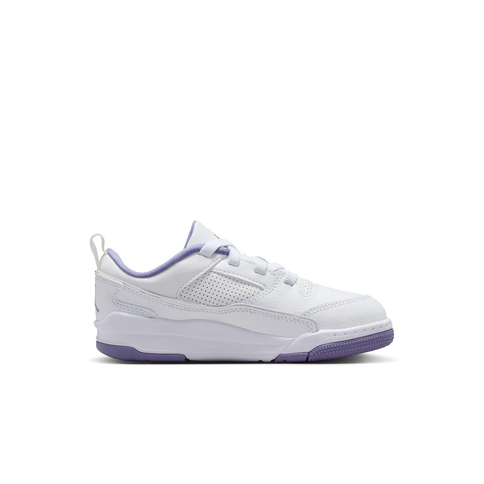 Jordan Flight Court Preschool Girls' "White/Dusty Amethyst" Shoe