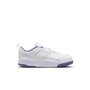Jordan Flight Court "White/Dusty Amethyst" Preschool Girls' Shoe