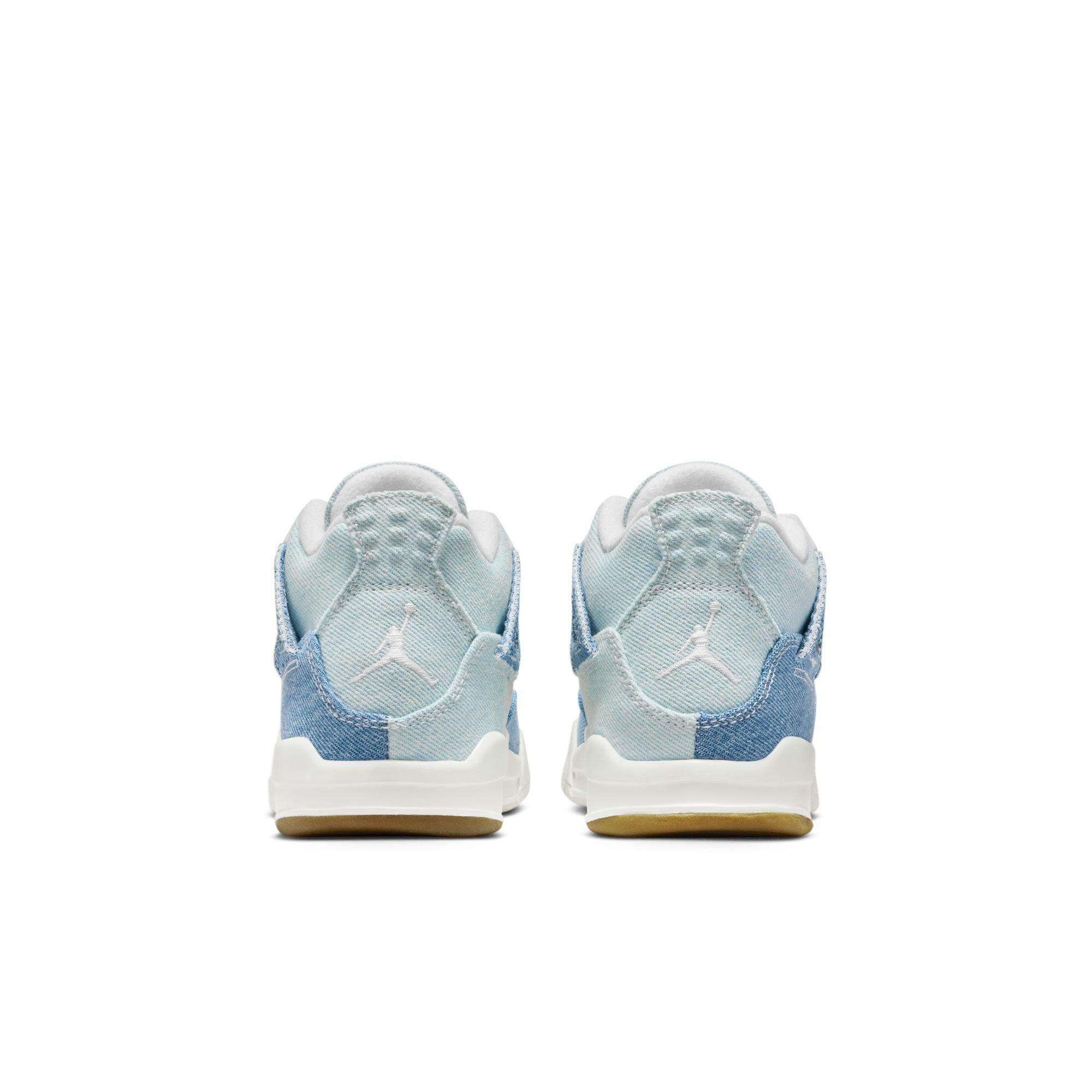 Jordan 4 Retro Preschool Girls' "Worn Blue" Shoe