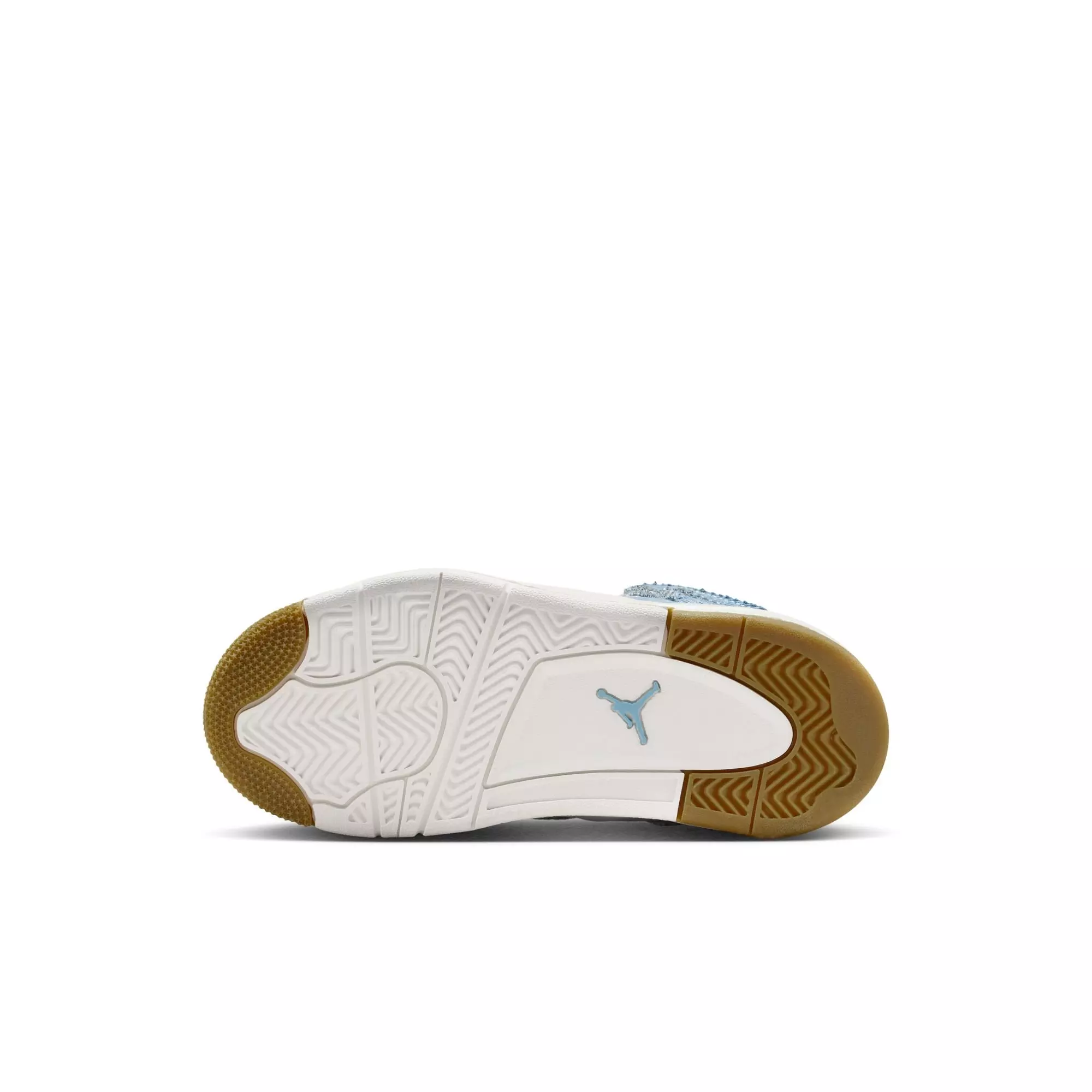 Jordan 4 Retro "Worn Blue" Preschool Girls' Shoe - WHITE/BLUE