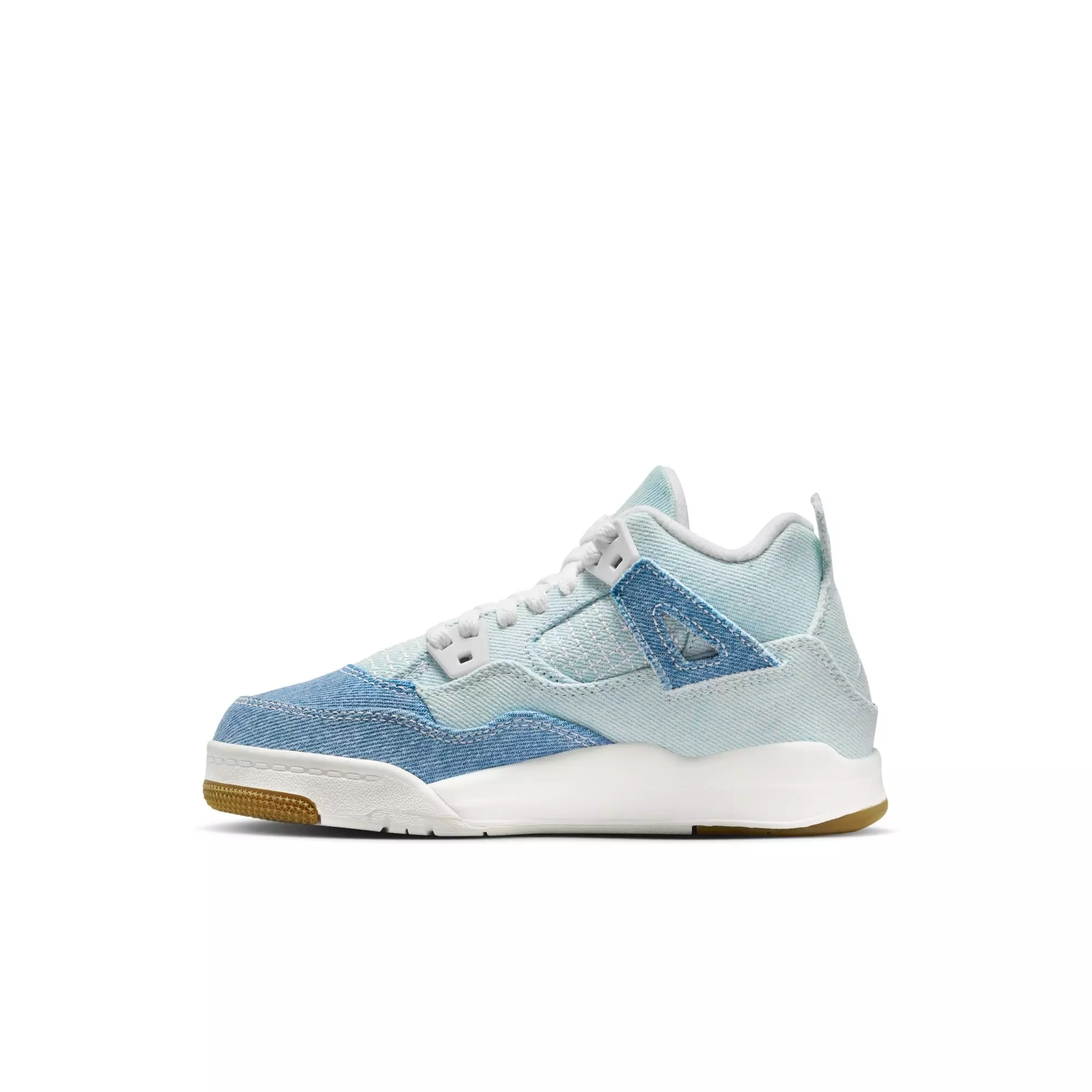 Jordan 4 Retro "Worn Blue" Preschool Girls' Shoe - WHITE/BLUE