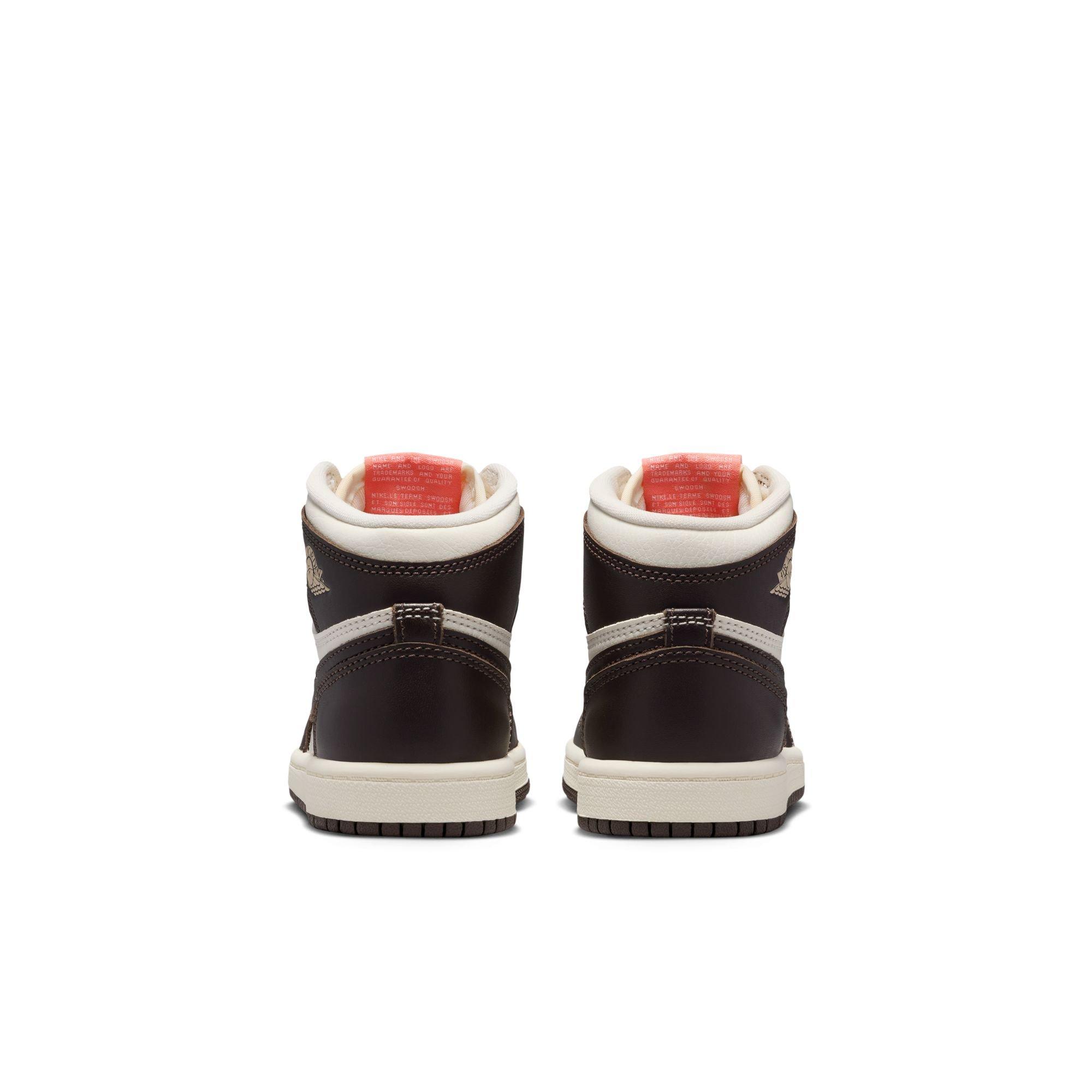 Jordan 1 High OG Preschool Girls' "Baroque Brown" Shoe