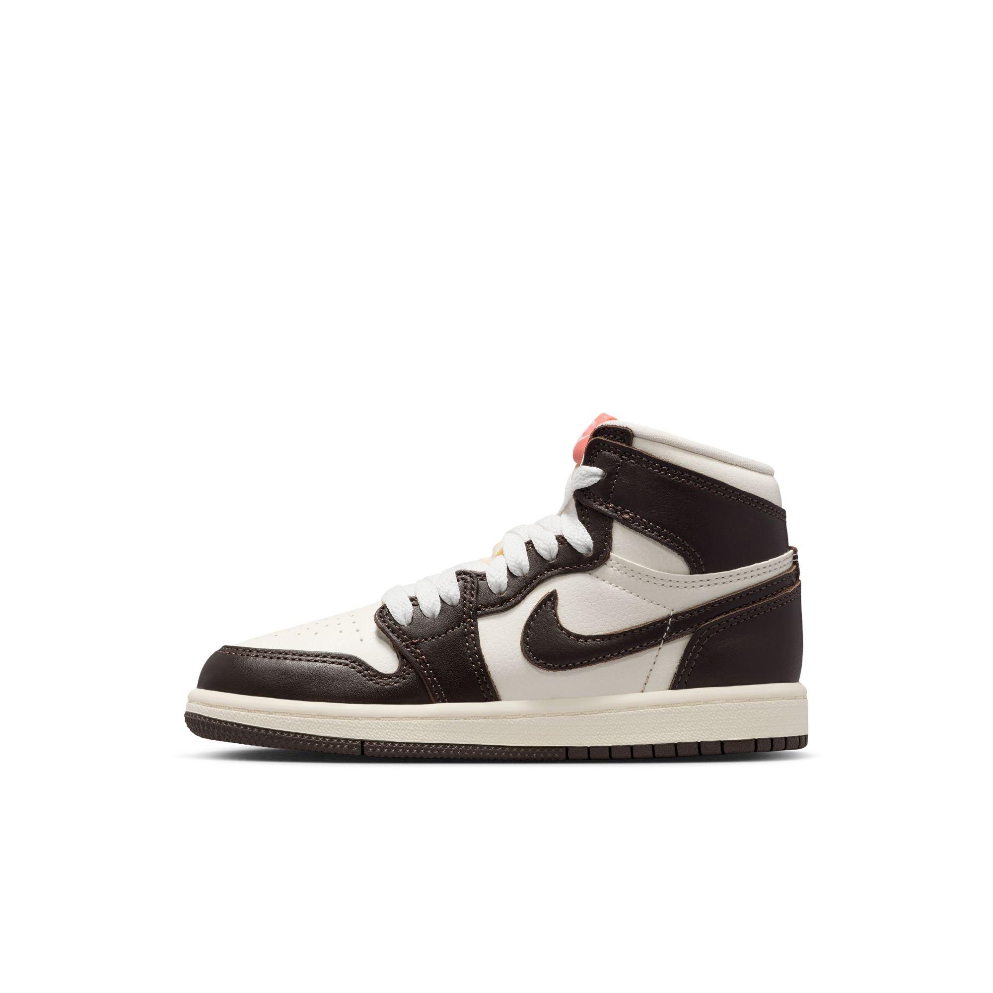 Jordan 1 High OG Preschool Girls' "Baroque Brown" Shoe