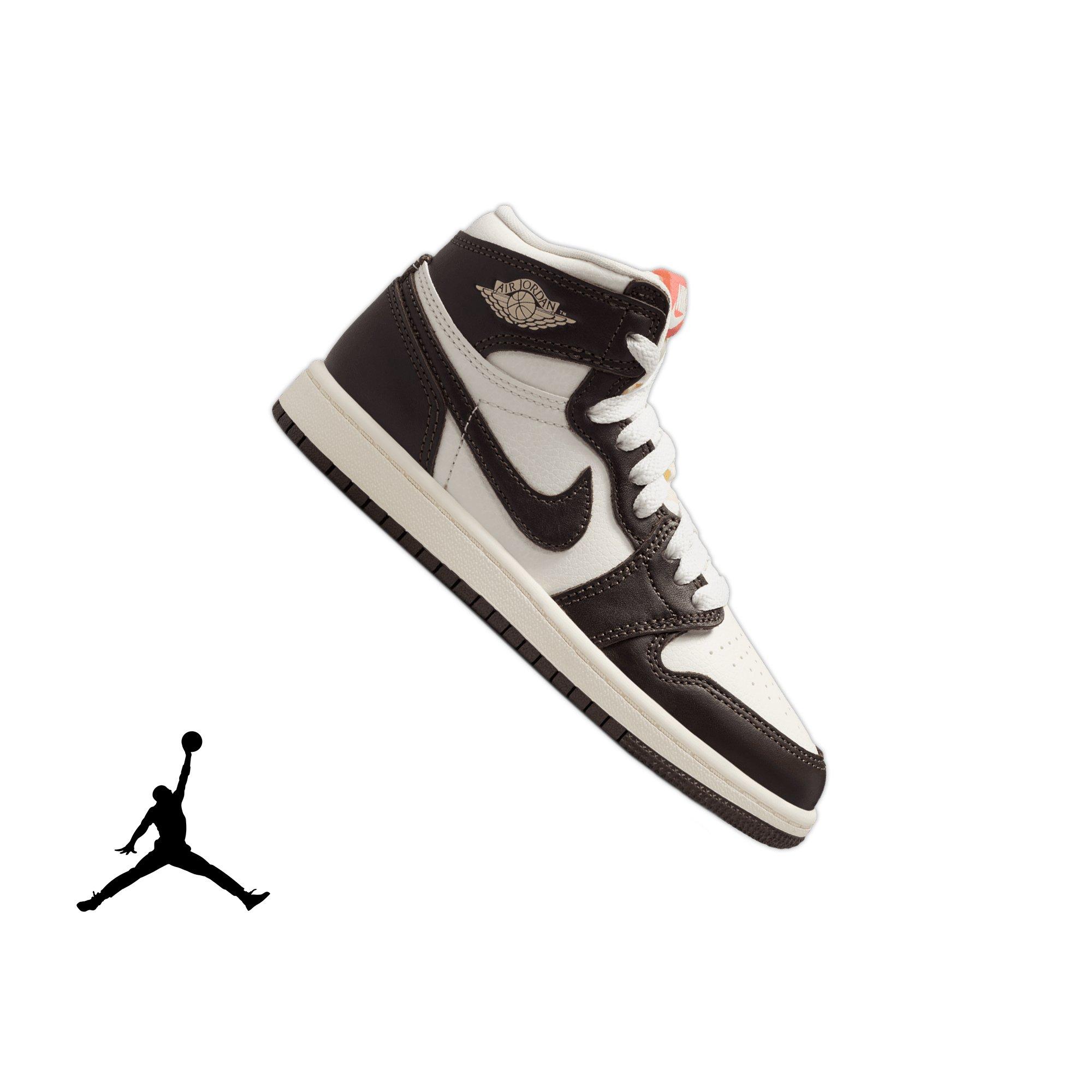 Jordan 1 High OG Preschool Girls' "Baroque Brown" Shoe