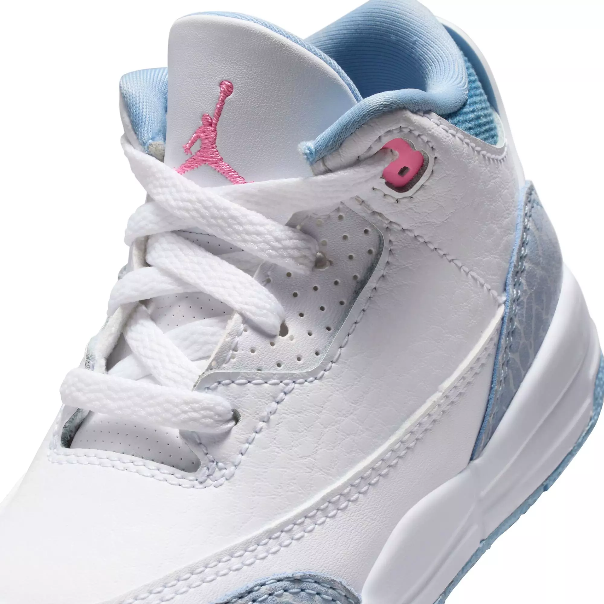 Jordan 3 Retro "Cobalt Bliss" Toddler Girls' Shoe - WHITE/PINK GLOW/COBALT BLISS