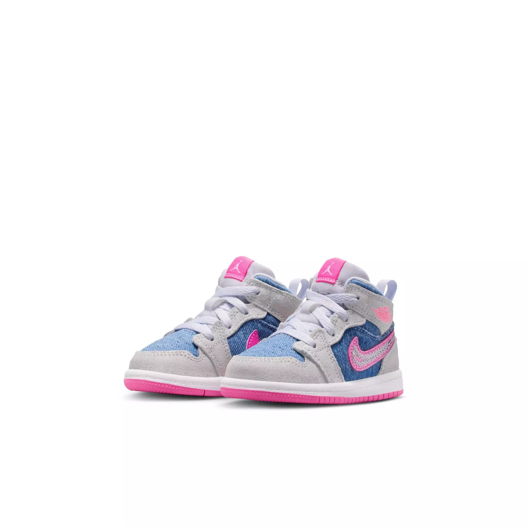 Jordan 1 Mid SE "Cobalt Bliss/Pink Glow/White" Toddler Girls' Shoe