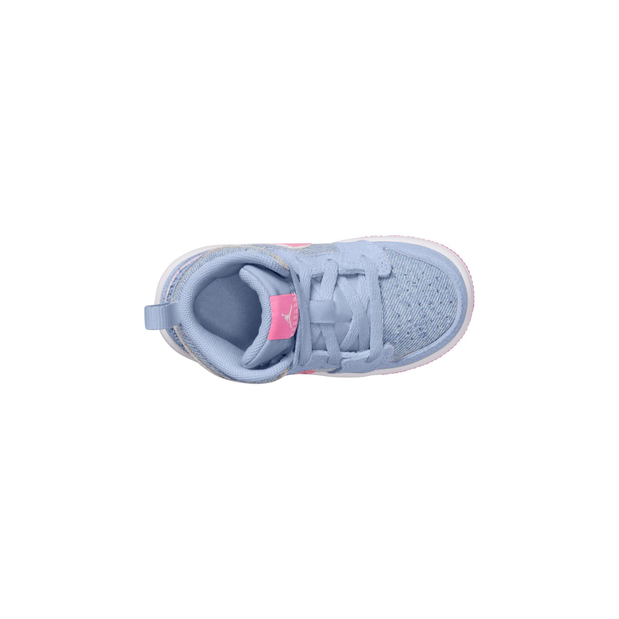 Jordan 1 Mid SE Toddler Girls' "Cobalt Bliss/Pink Glow/White" Shoe