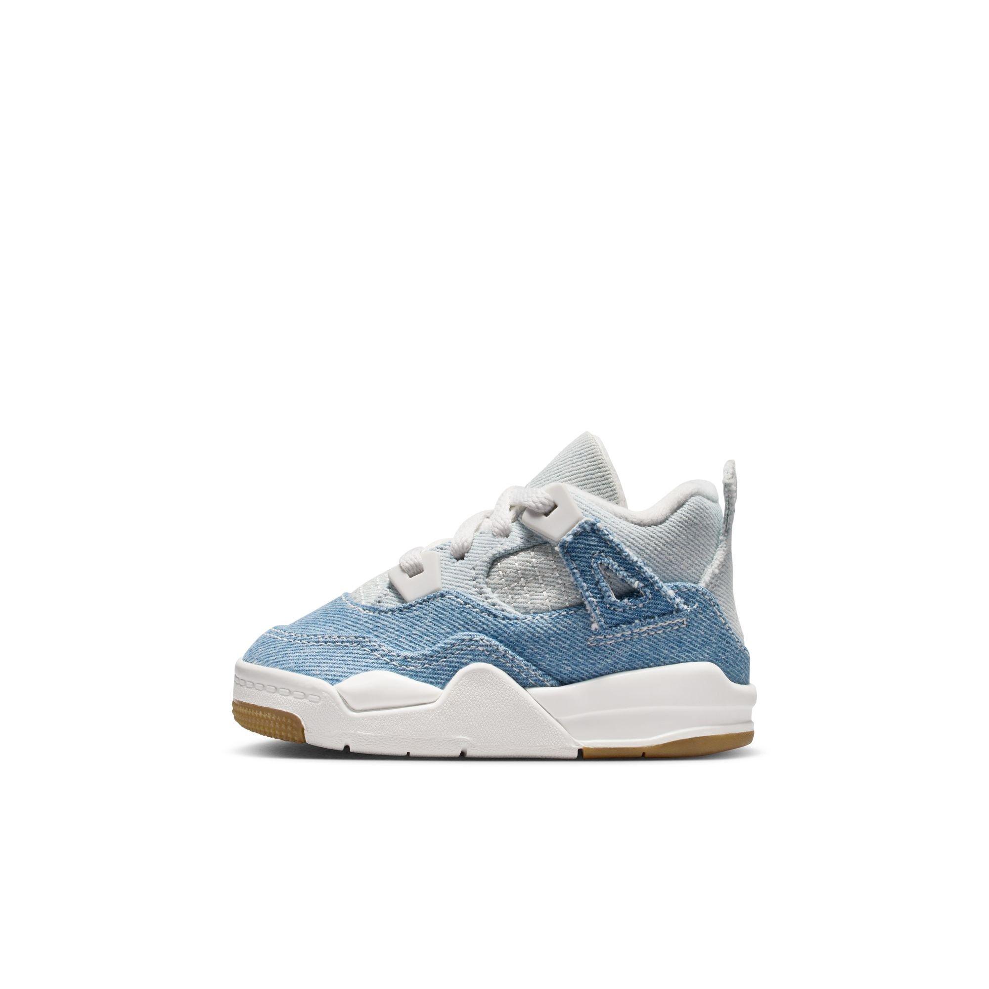 Jordan 4 Retro Toddler Girls' "Worn Blue" Shoe