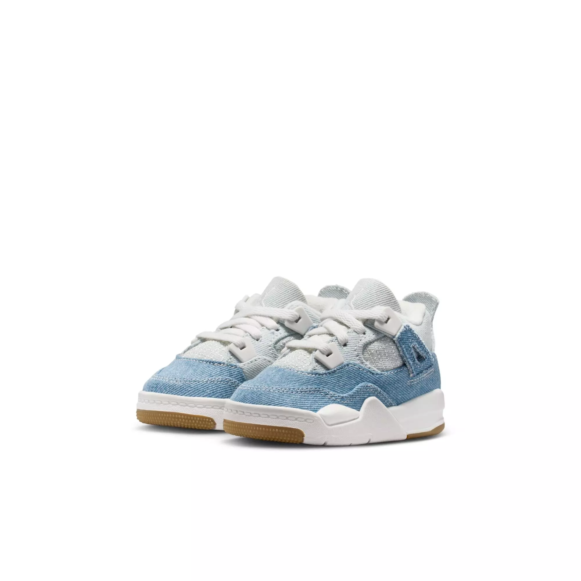 Jordan 4 Retro "Worn Blue" Toddler Girls' Shoe - WHITE/BLUE
