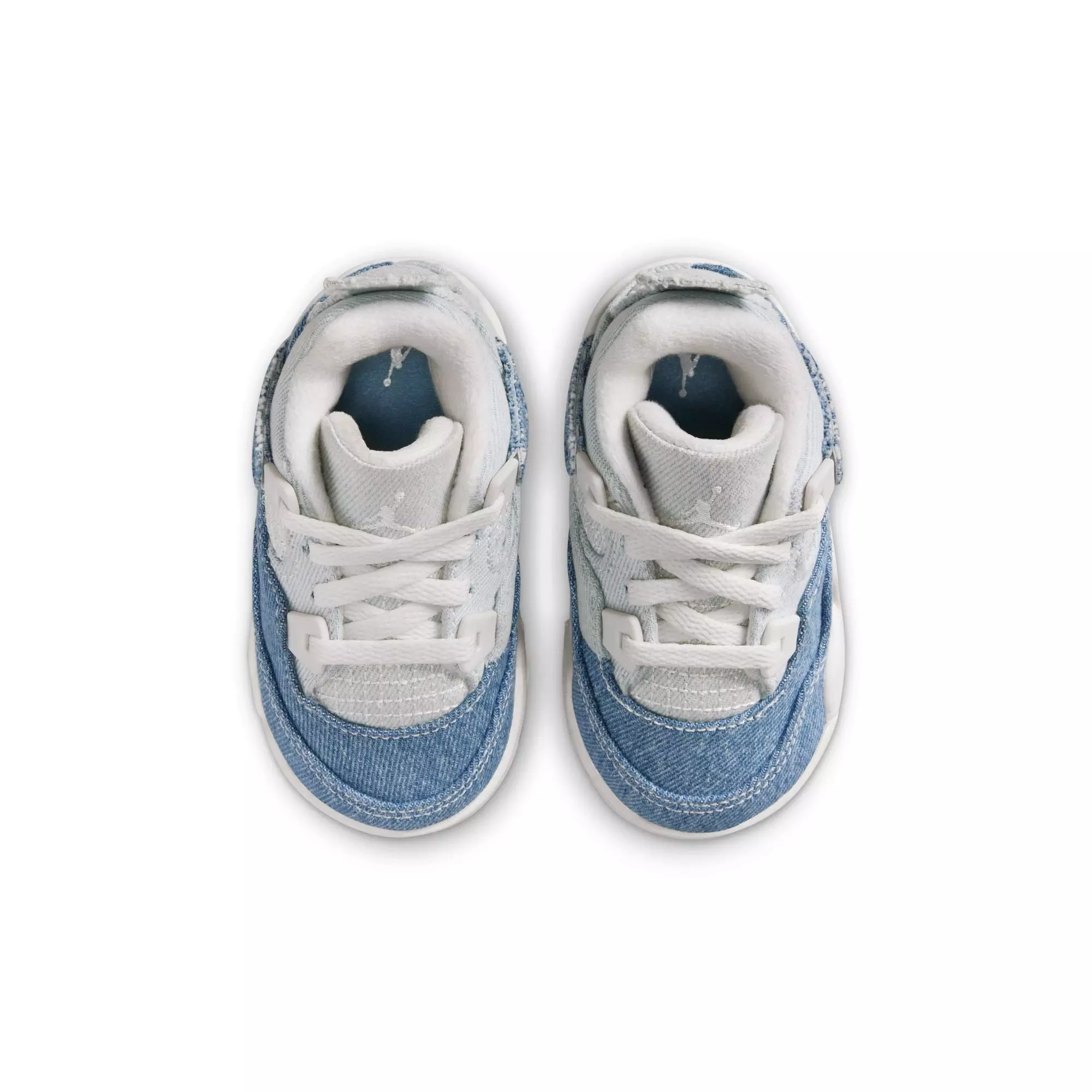 Jordan 4 Retro "Worn Blue" Toddler Girls' Shoe - WHITE/BLUE