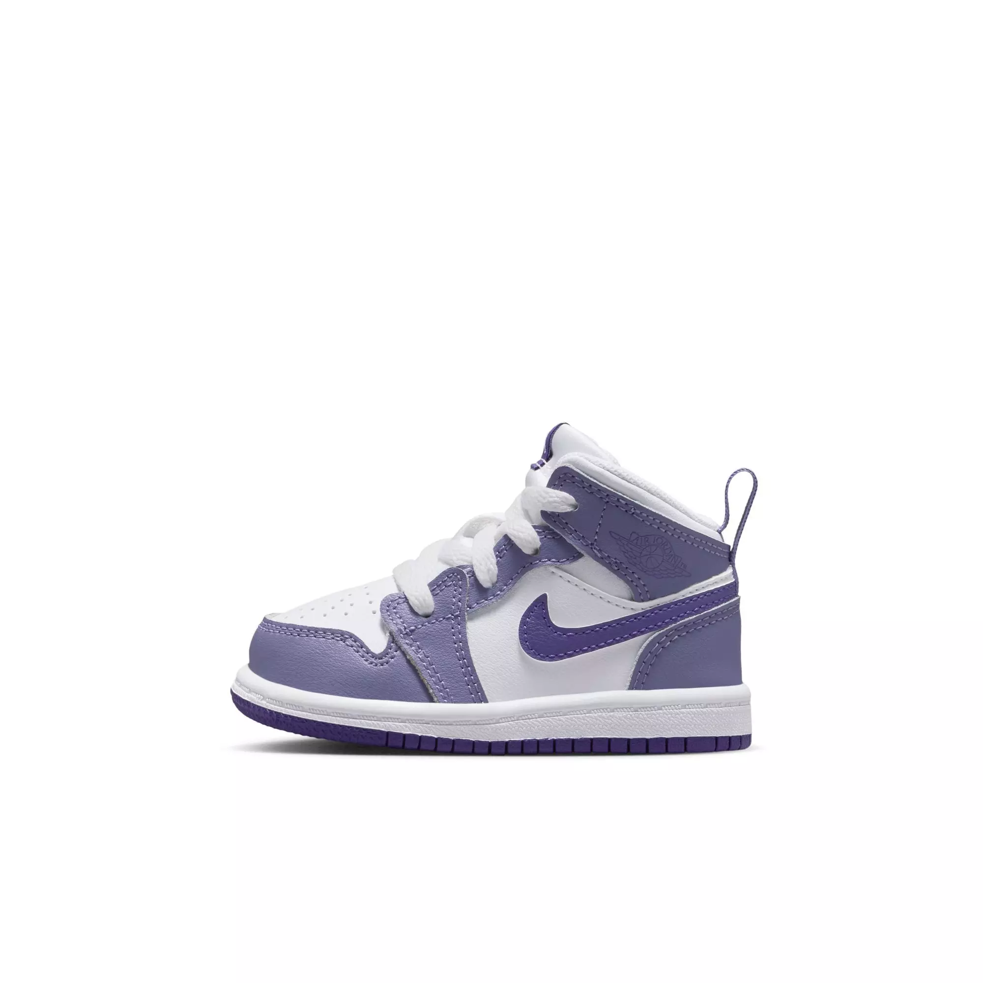Jordan 1 Mid "Dusty Amethyst/Court Purple/White" Toddler Girls' Shoe - PURPLE/WHITE