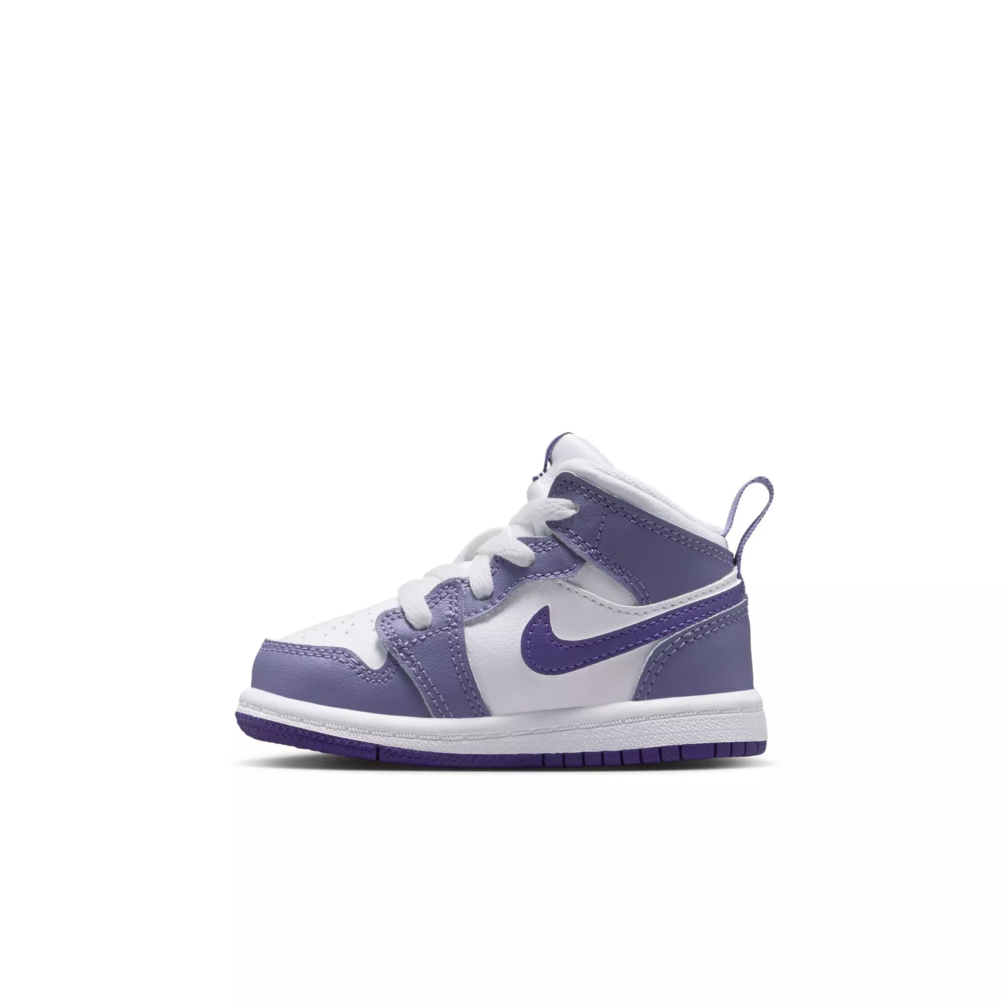 Jordan 1 Mid "Dusty Amethyst/Court Purple/White" Toddler Girls' Shoe - PURPLE/WHITE