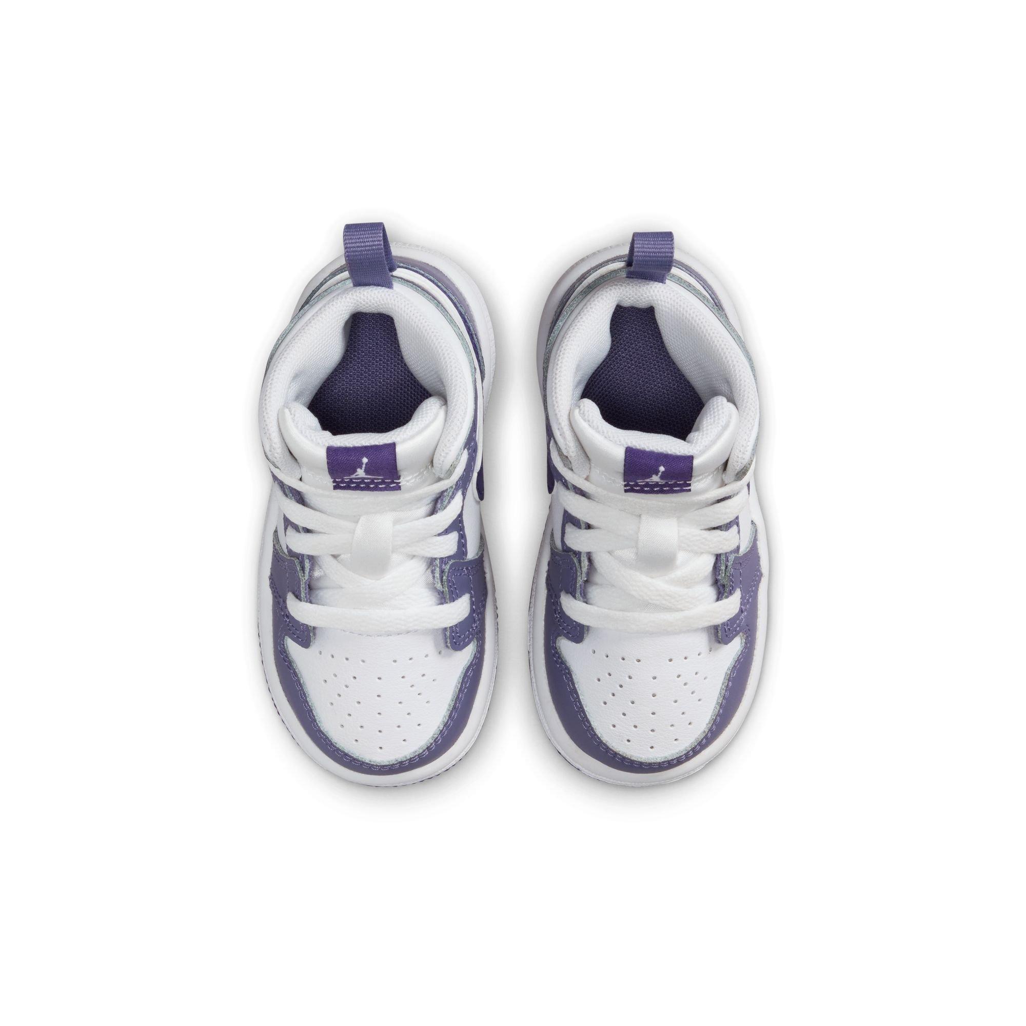 Jordan 1 Mid Toddler Girls' "Dusty Amethyst/Court Purple/White" Shoe