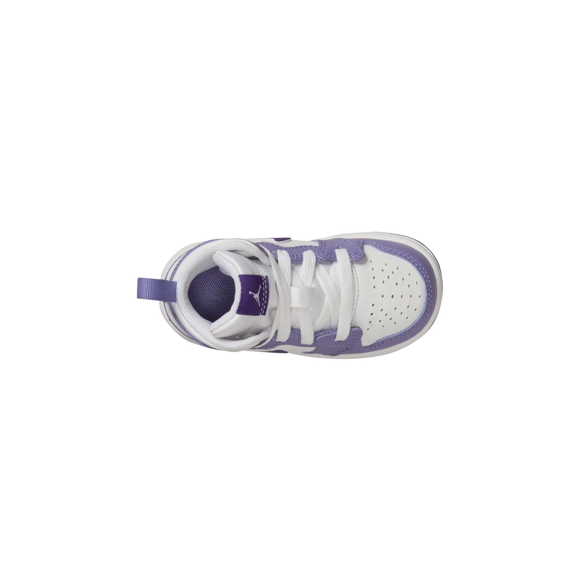 Jordan 1 Mid Toddler Girls' "Dusty Amethyst/Court Purple/White" Shoe