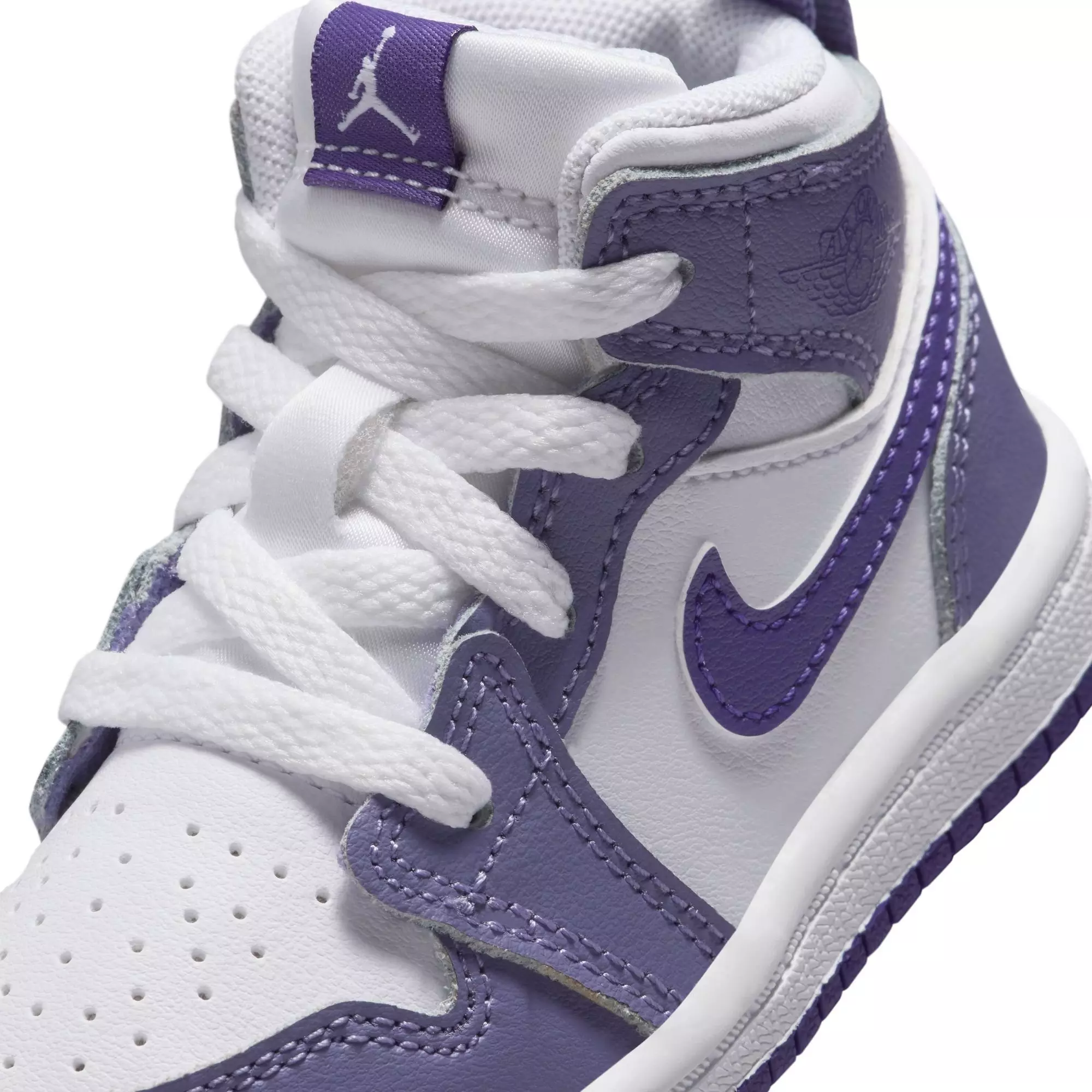 Jordan 1 Mid "Dusty Amethyst/Court Purple/White" Toddler Girls' Shoe - PURPLE/WHITE