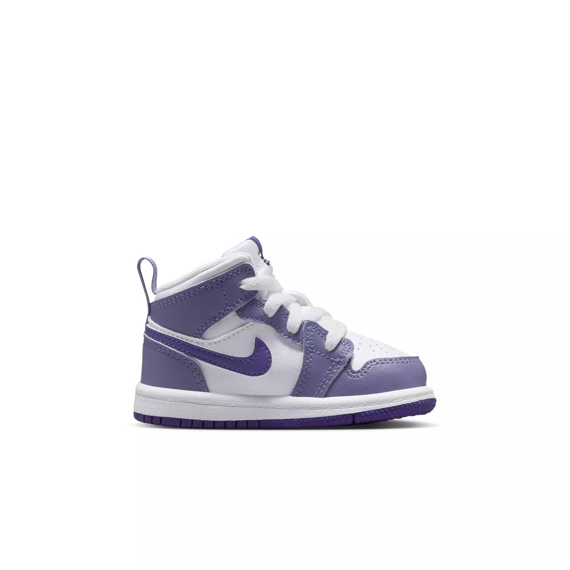 Jordan 1 Mid "Dusty Amethyst/Court Purple/White" Toddler Girls' Shoe - PURPLE/WHITE