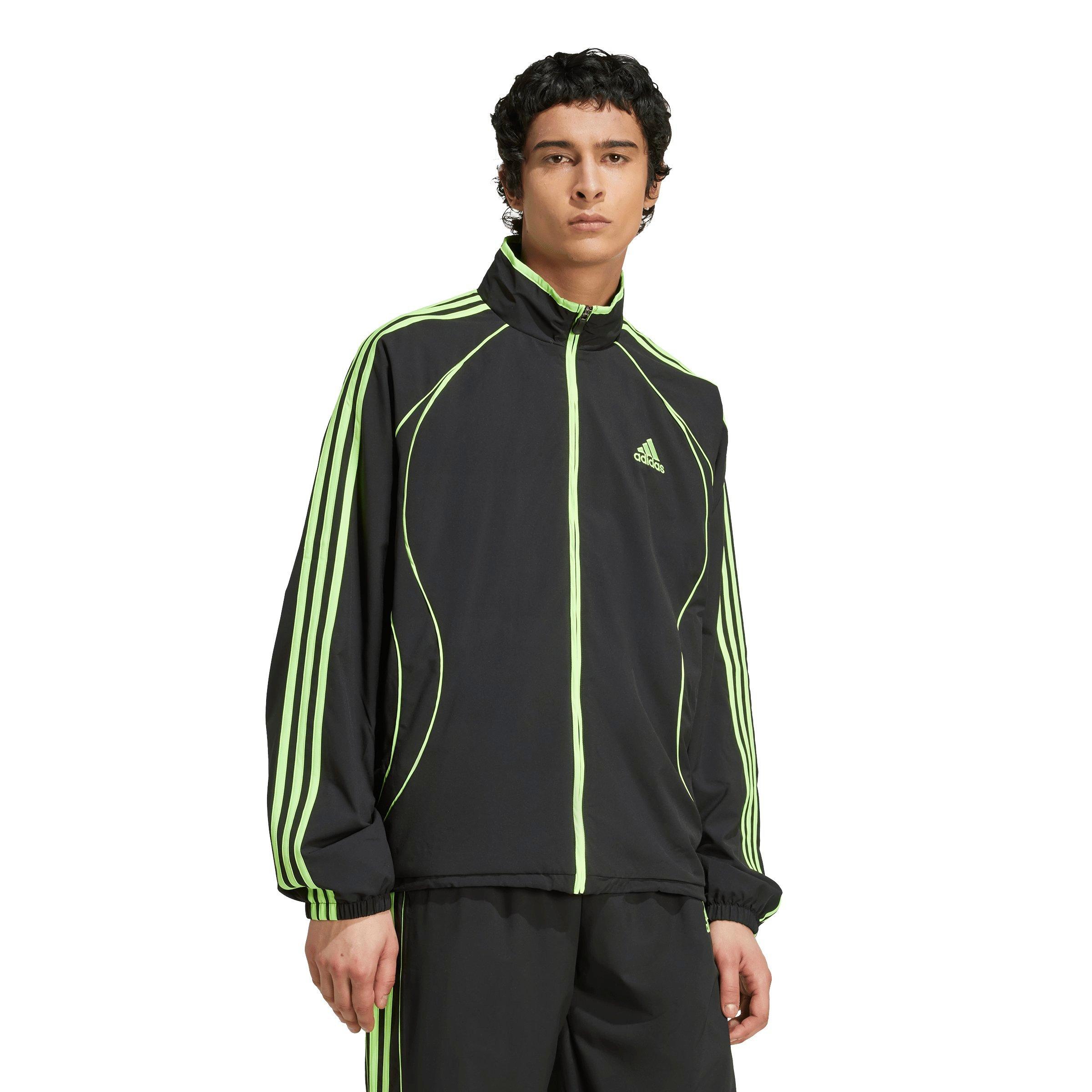 adidas Men's Teamgeist Adicolor Track Jacket - Black/Green - BLACK/GREEN Thumbnail View 1