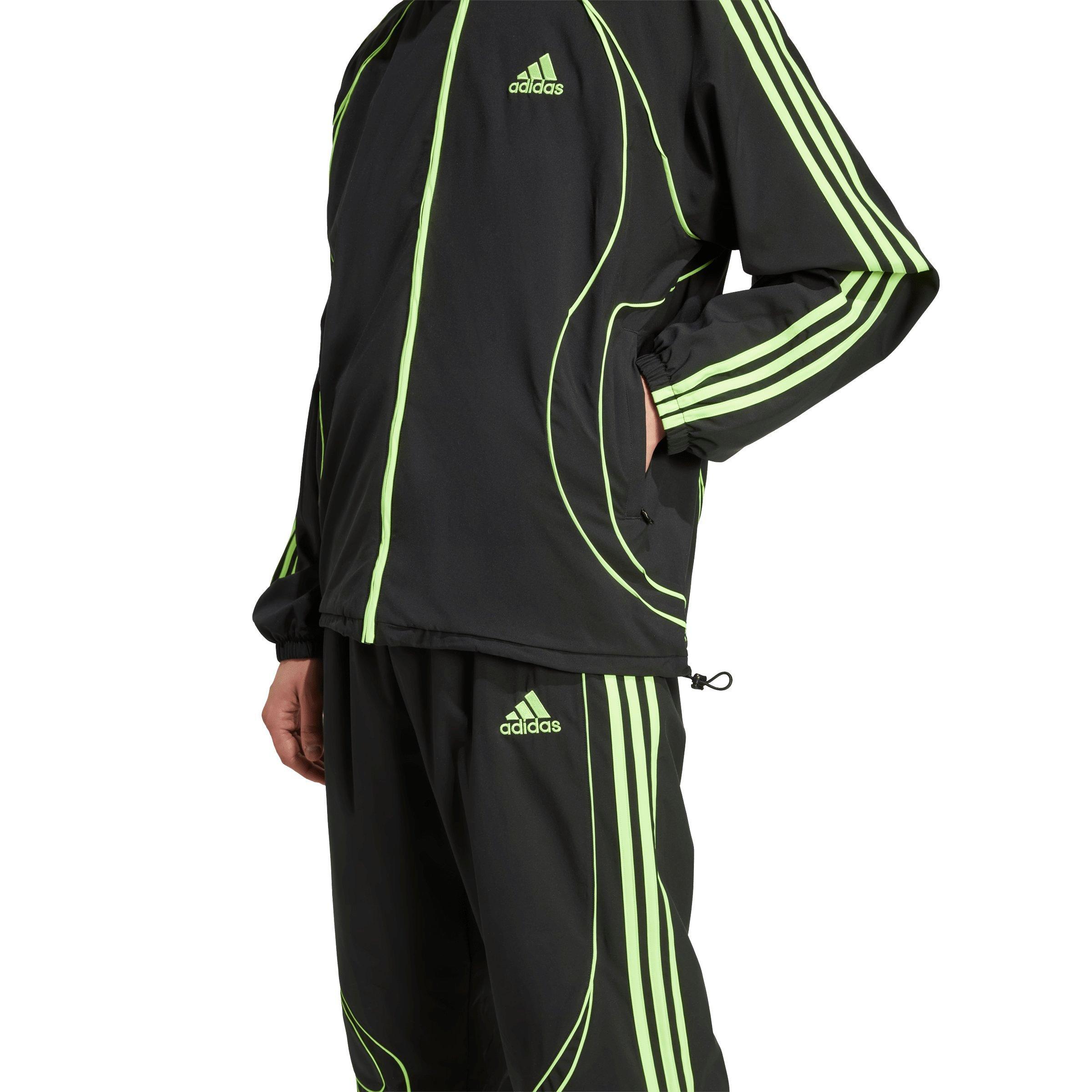 adidas Men's Teamgeist Adicolor Track Jacket - Black/Green - BLACK/GREEN Thumbnail View 4