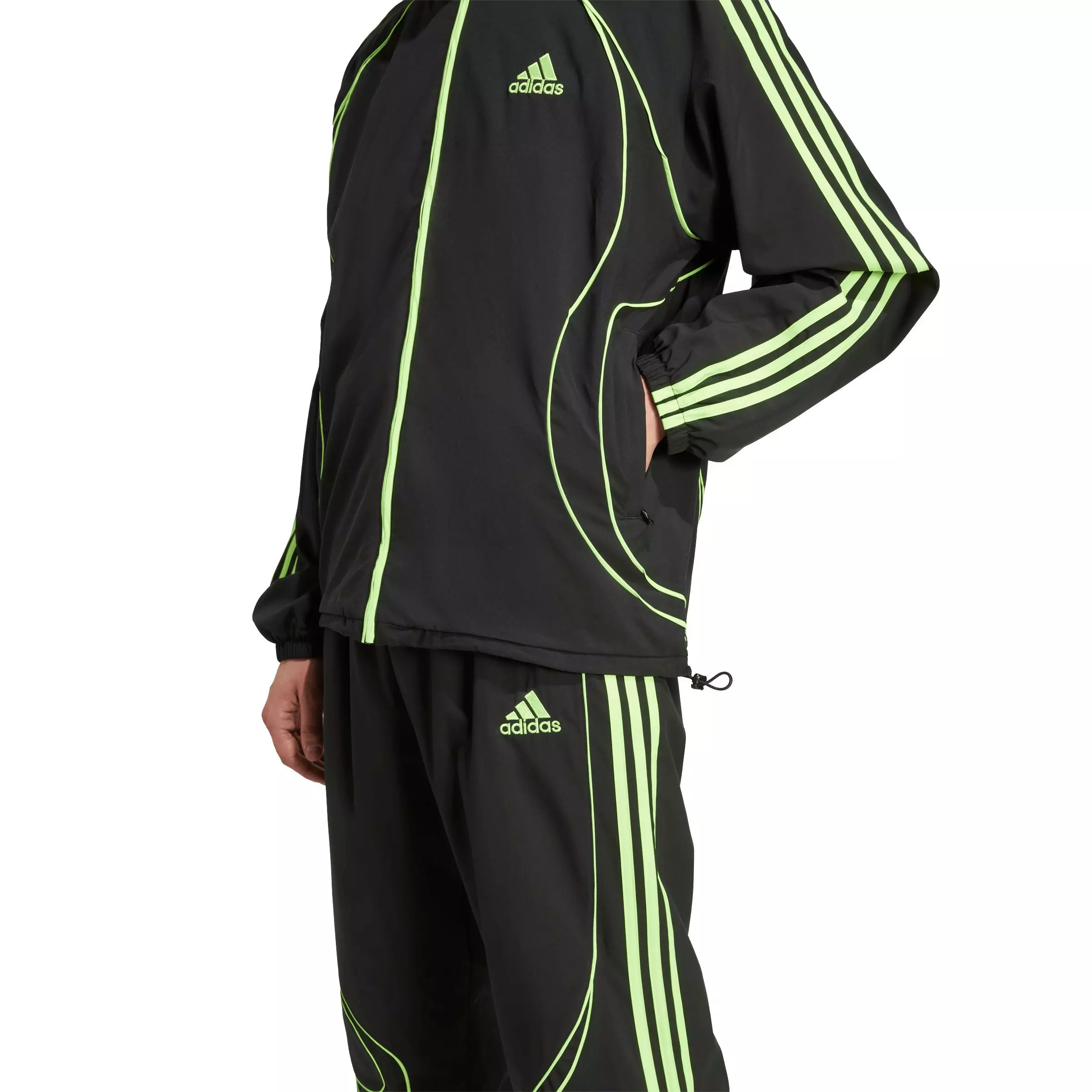 adidas Men's Teamgeist Adicolor Track Jacket - BLACK/GREEN