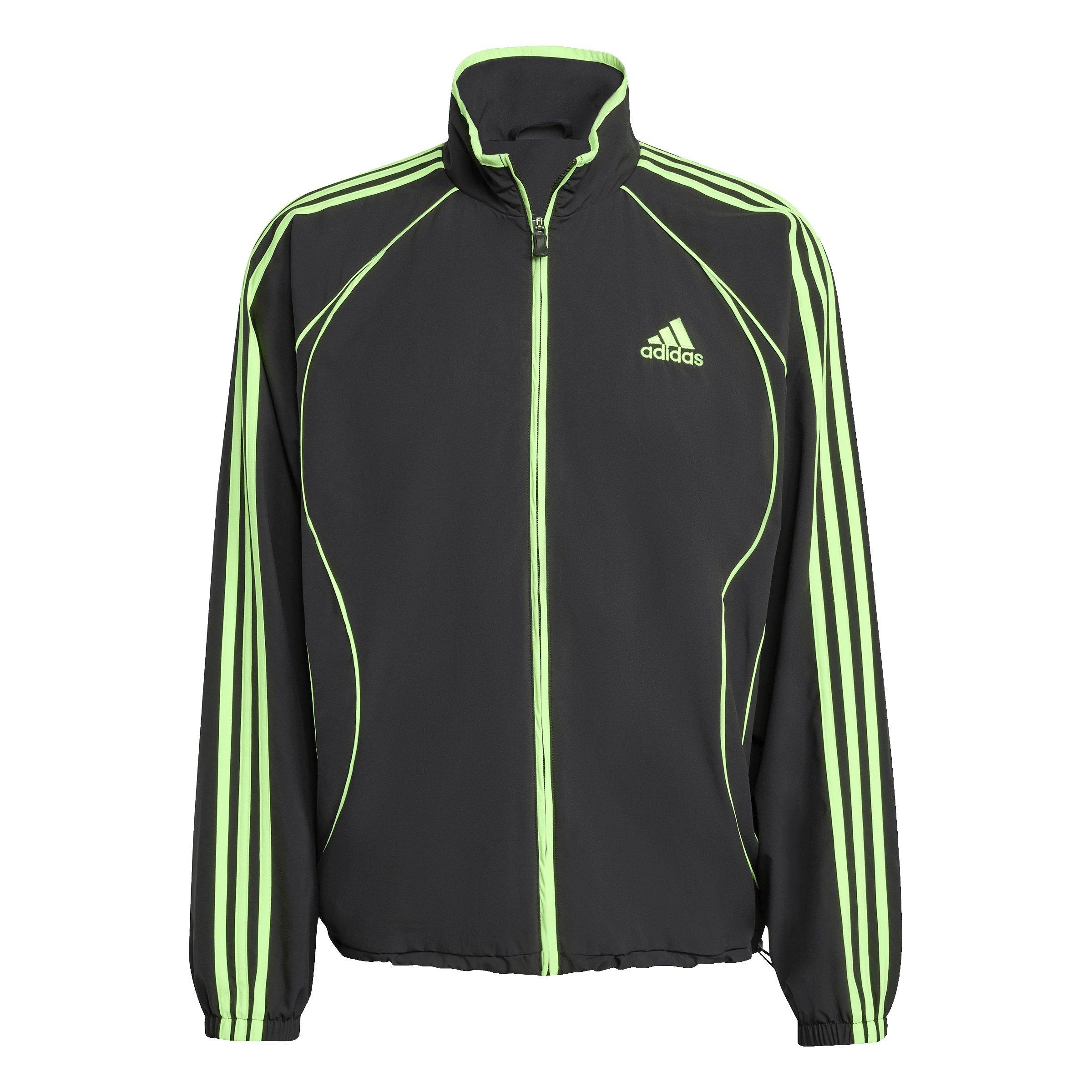adidas Men's Teamgeist Adicolor Track Jacket - Black/Green - BLACK/GREEN Thumbnail View 6