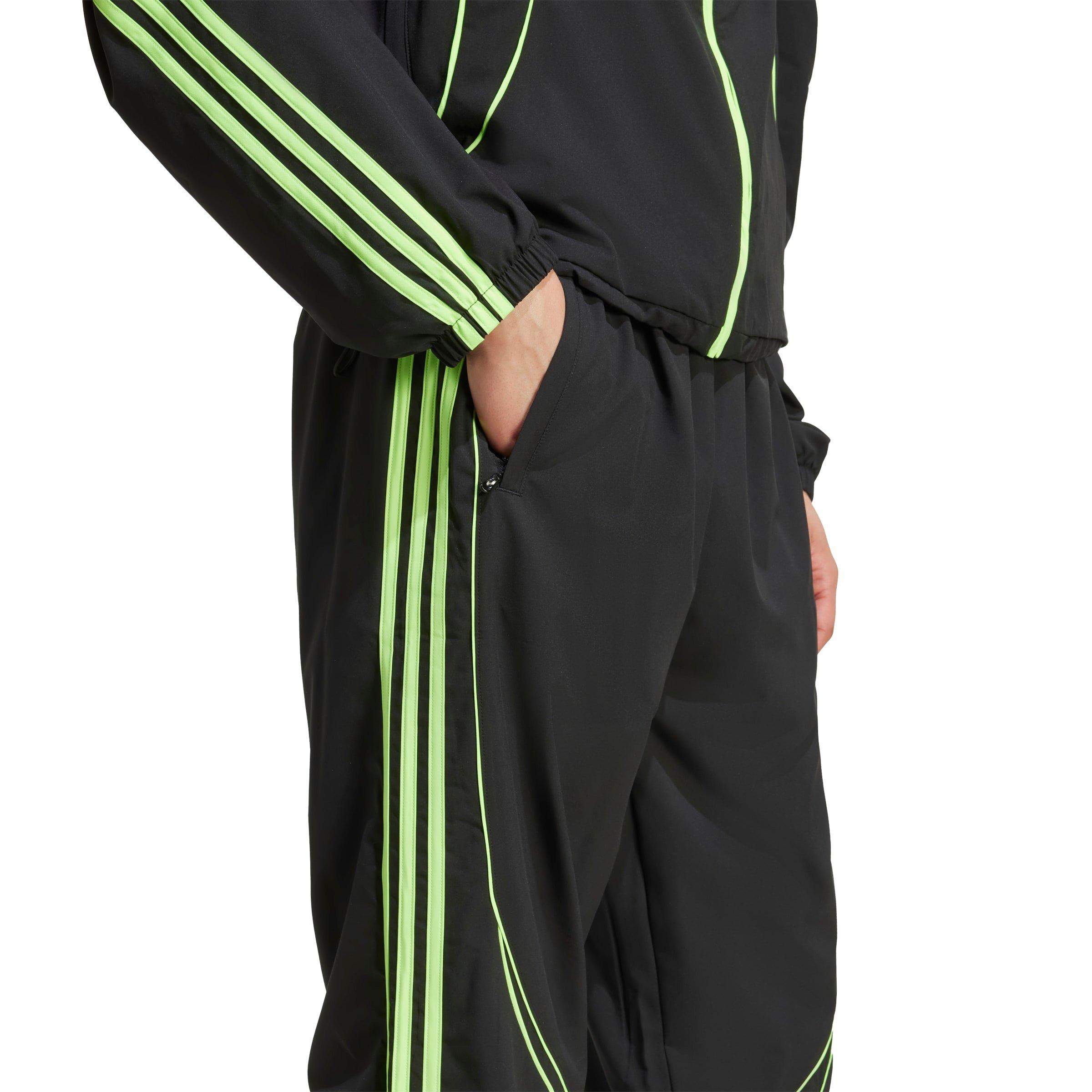 adidas Men's Teamgeist Adicolor Track Pants - BLACK/GREEN Thumbnail View 4