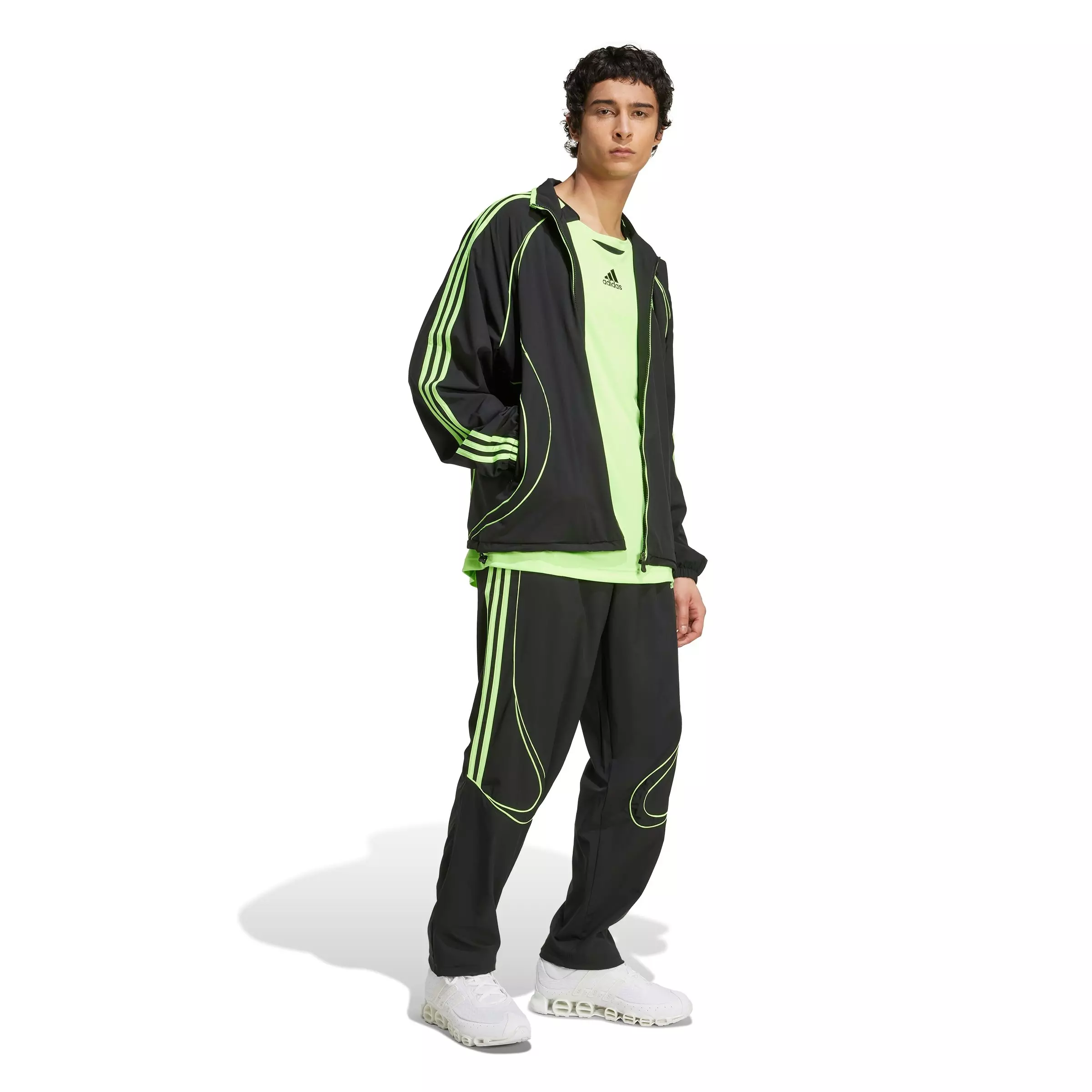 adidas Men's Teamgeist Adicolor Track Pants - BLACK/GREEN