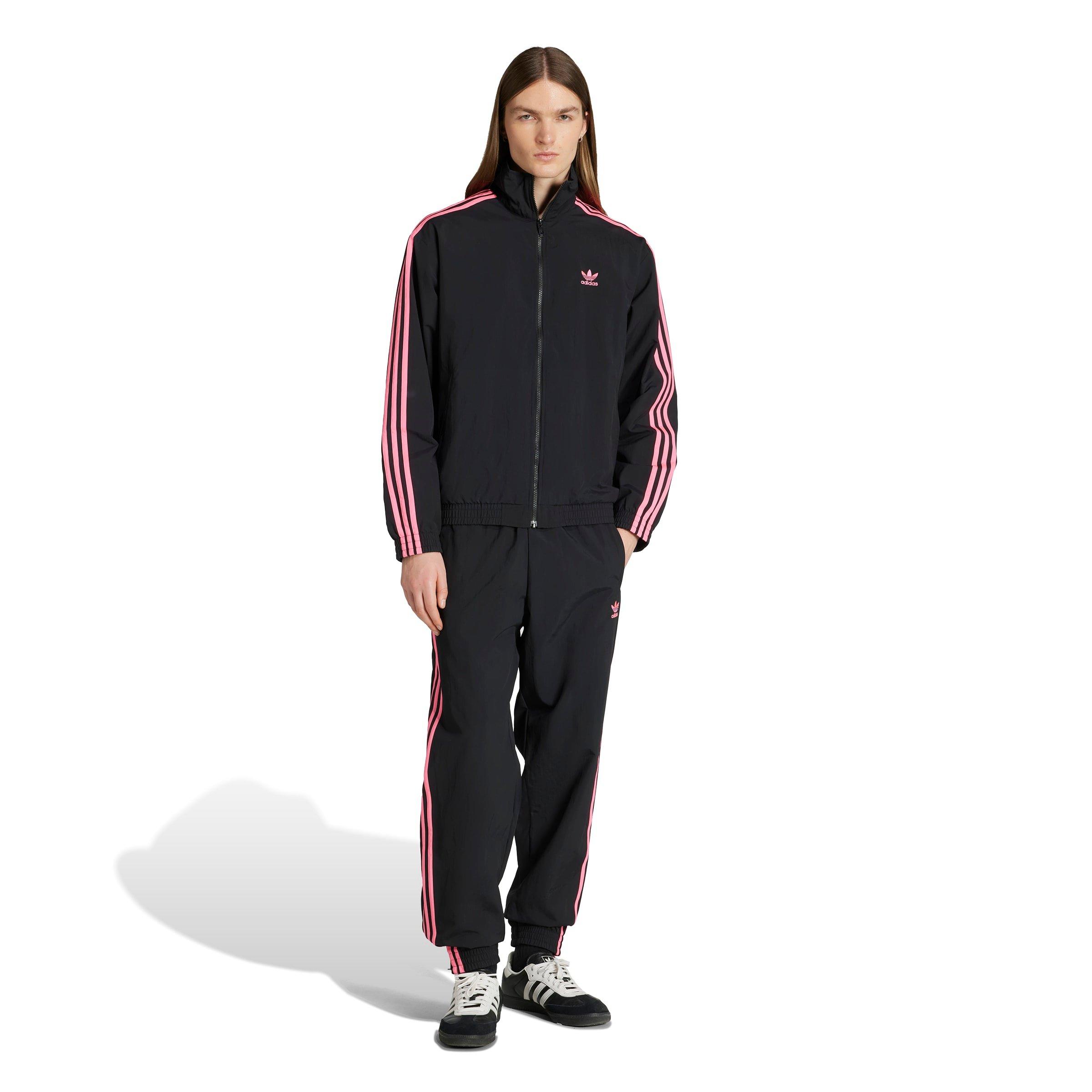 adidas Originals Men's Adicolor Woven Firebird Track Jacket - BLACK/PINK Thumbnail View 3