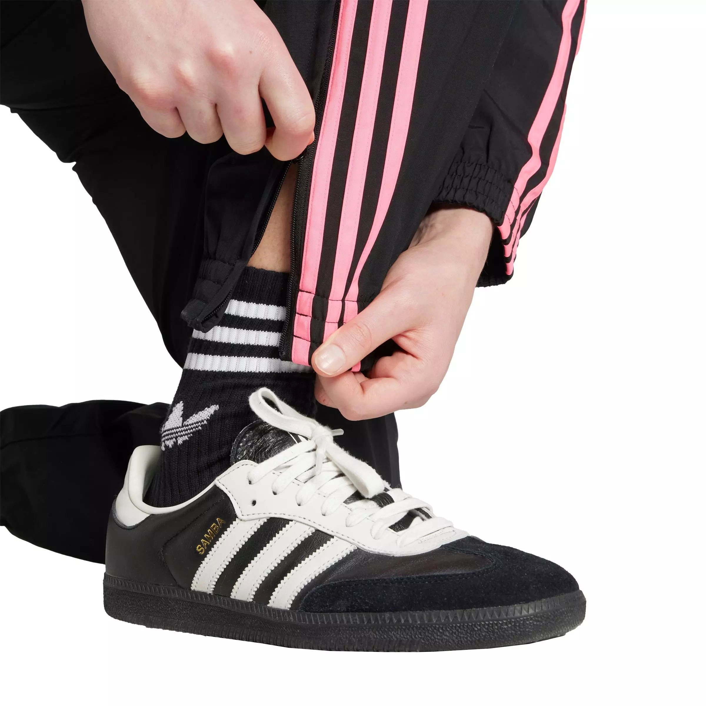 adidas Originals Men's Adicolor Woven Firebird Track Pants - BLACK/PINK