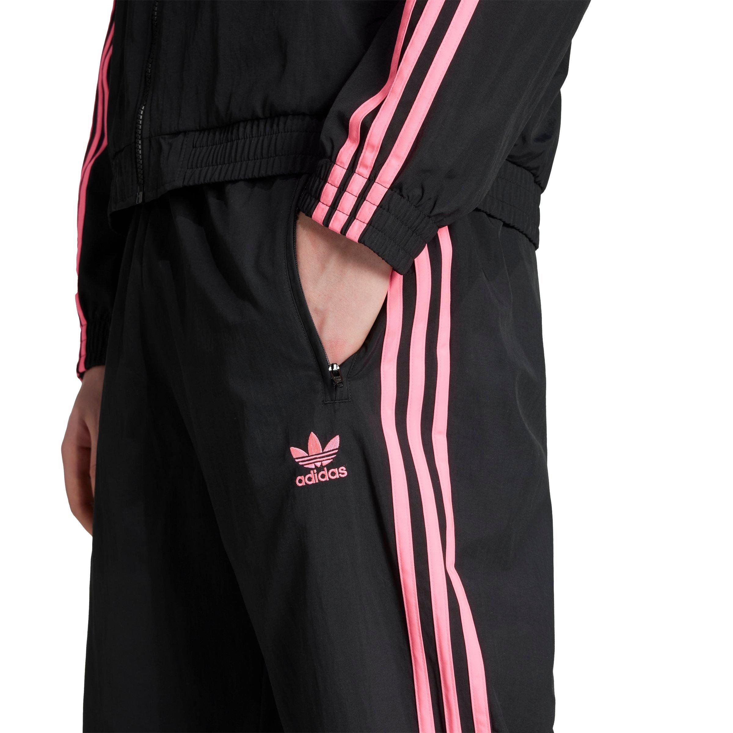 adidas Originals Men's Adicolor Woven Firebird Track Pants - BLACK/PINK Thumbnail View 4