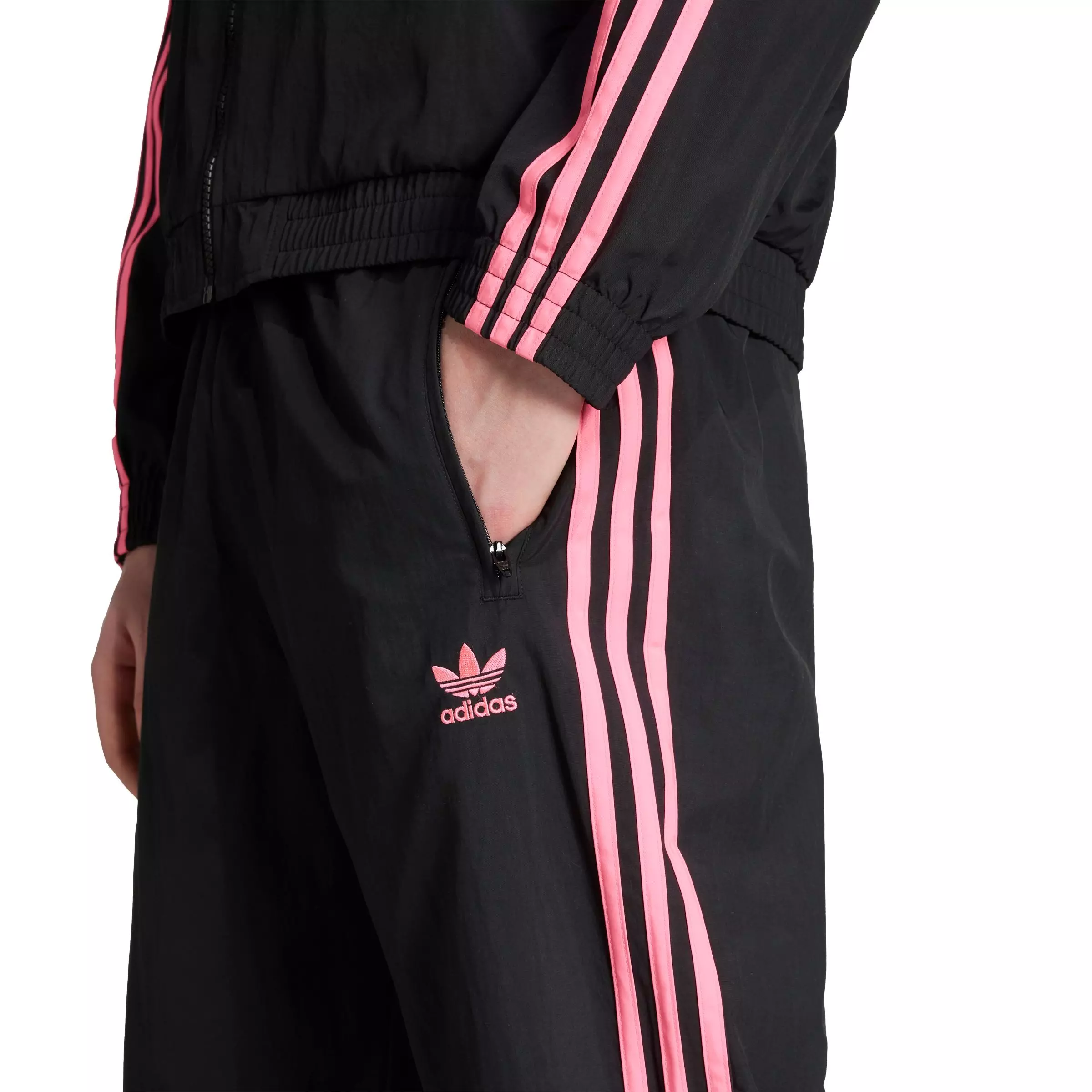 adidas Originals Men's Adicolor Woven Firebird Track Pants - BLACK/PINK