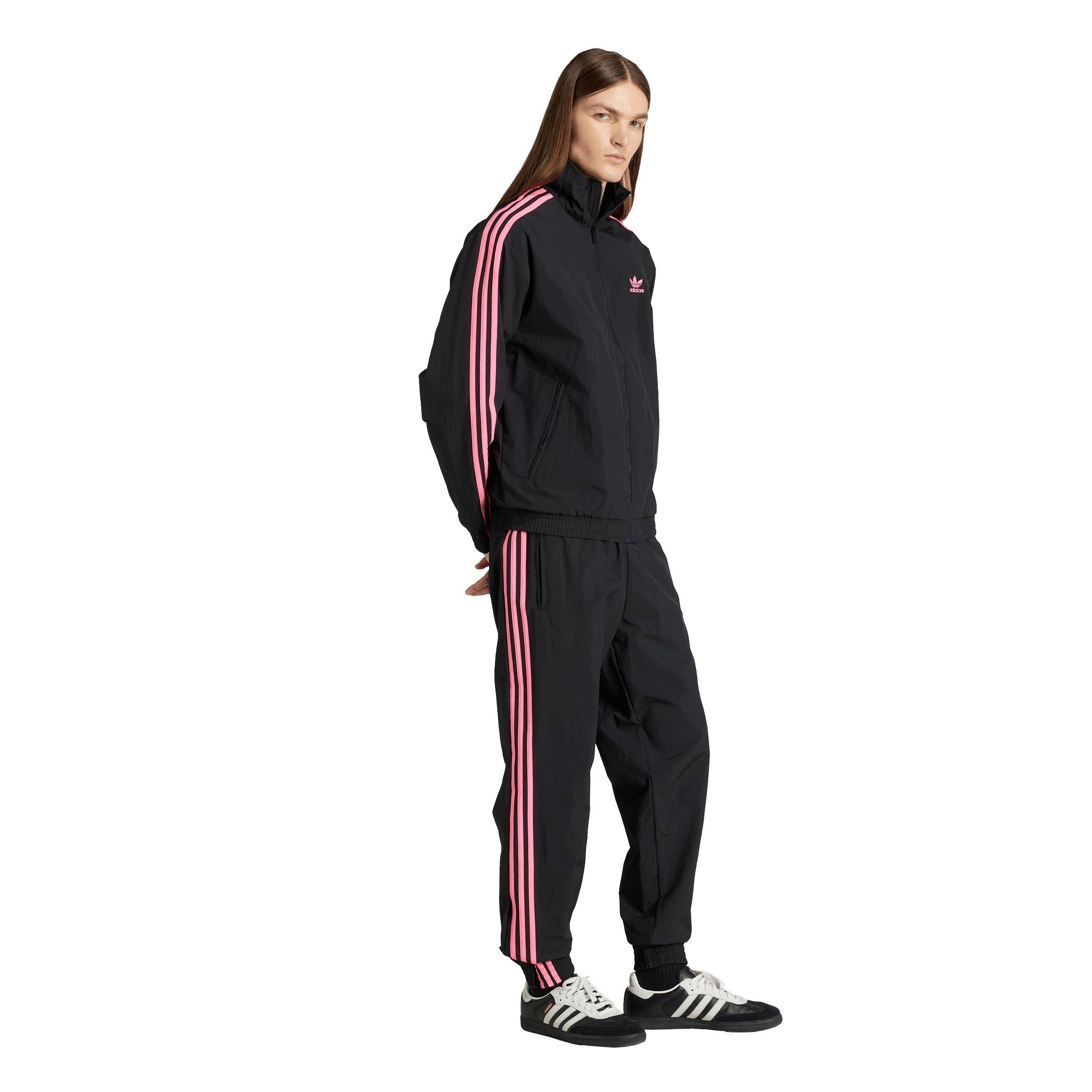 adidas Originals Men's Adicolor Woven Firebird Track Pants - BLACK/PINK Thumbnail View 5