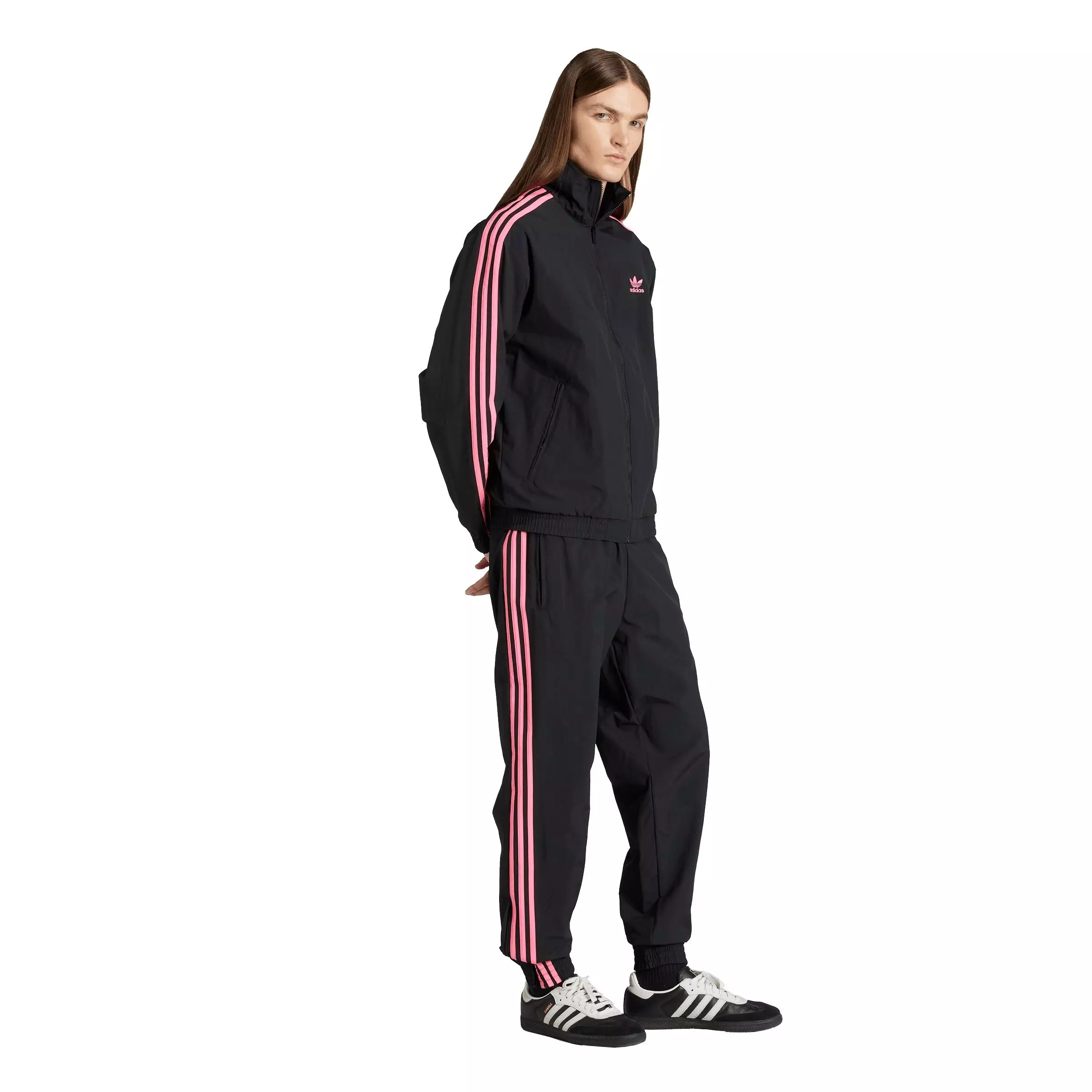 adidas Originals Men's Adicolor Woven Firebird Track Pants - BLACK/PINK