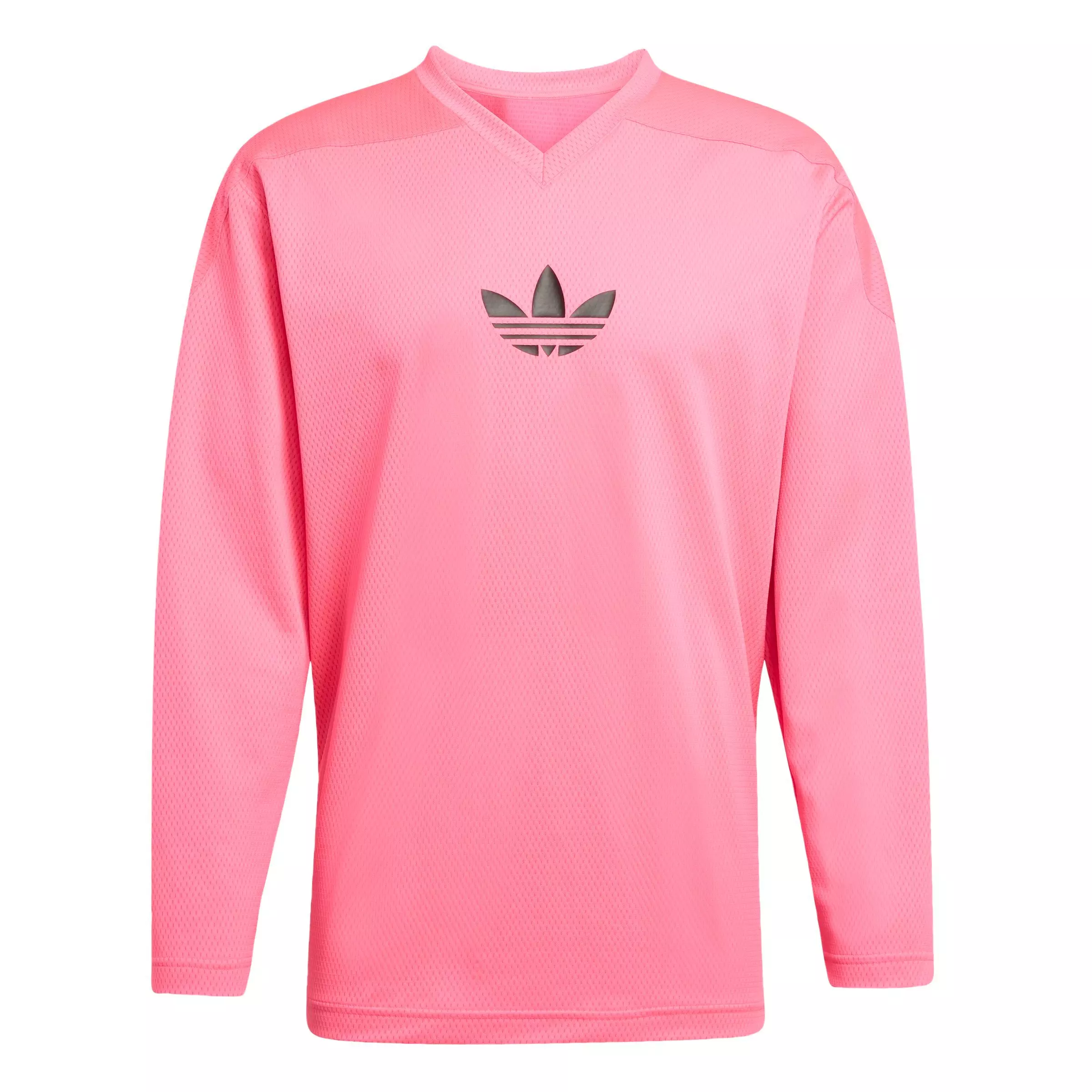 adidas Originals Men's Adicolor Mesh Long-Sleeve Tee-Pink/Black - PINK/BLACK