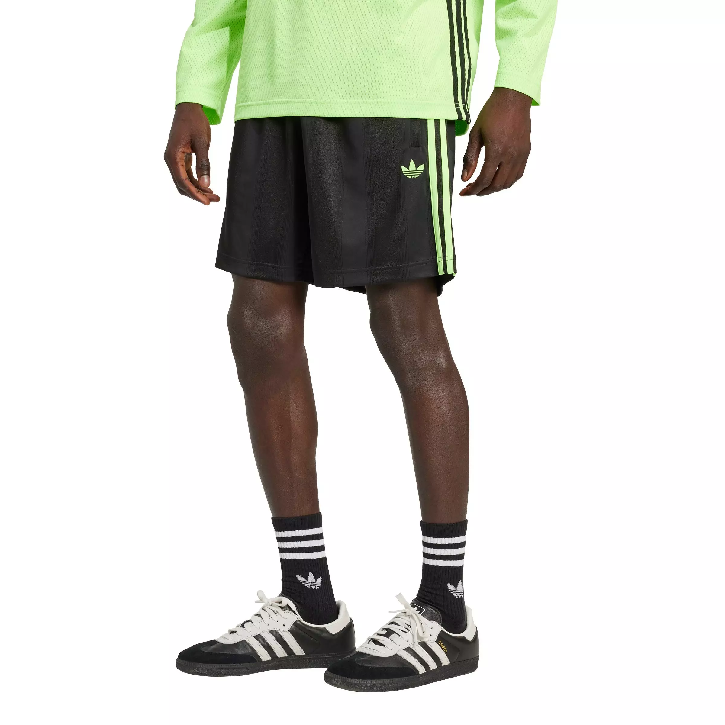 adidas Originals Men's Adicolor Jacquard Shorts - BLACK/GREEN